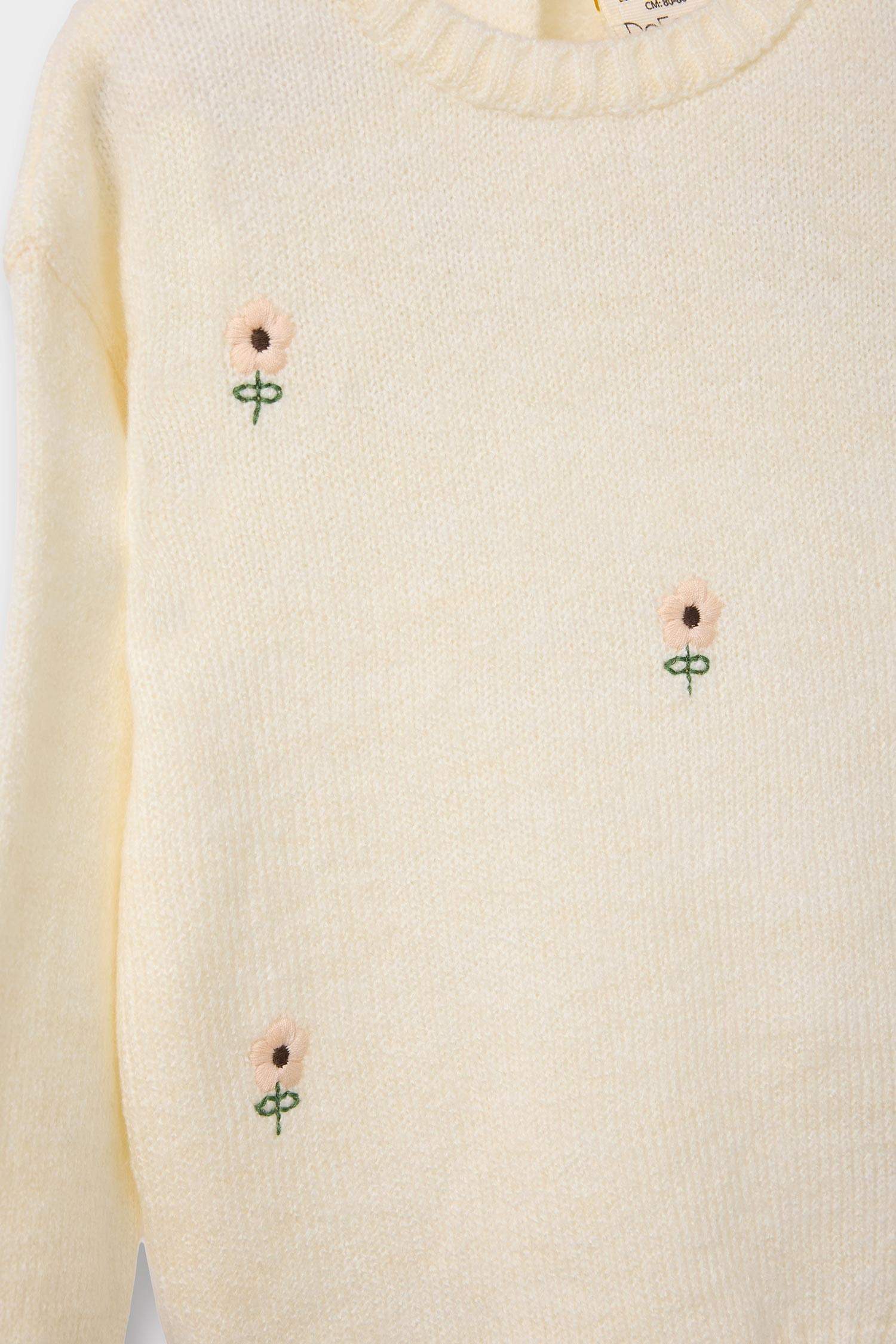 بلوز صوف بناتي قصة عادية بياخة مستديرة