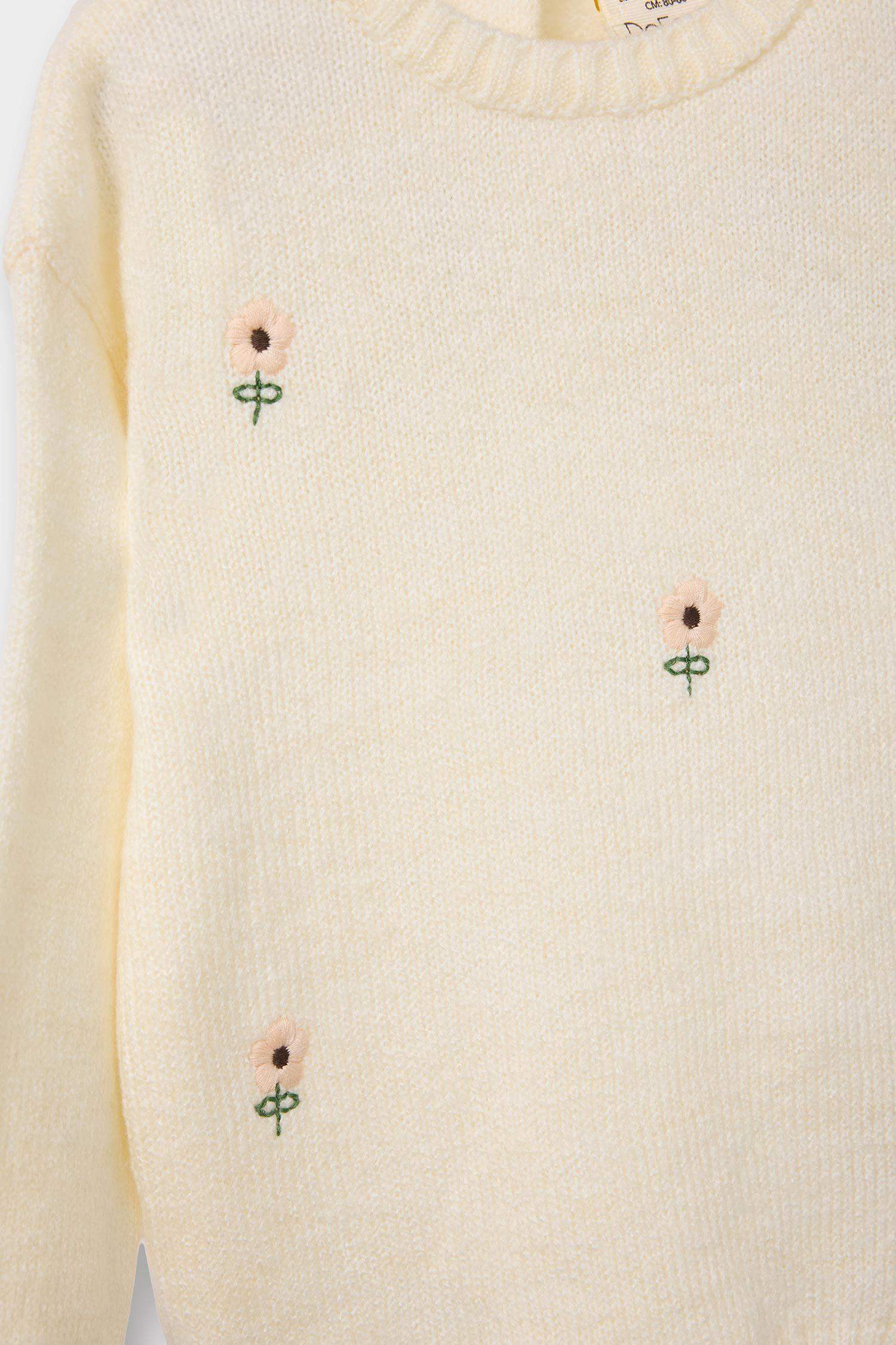 بلوز صوف بناتي قصة عادية بياخة مستديرة