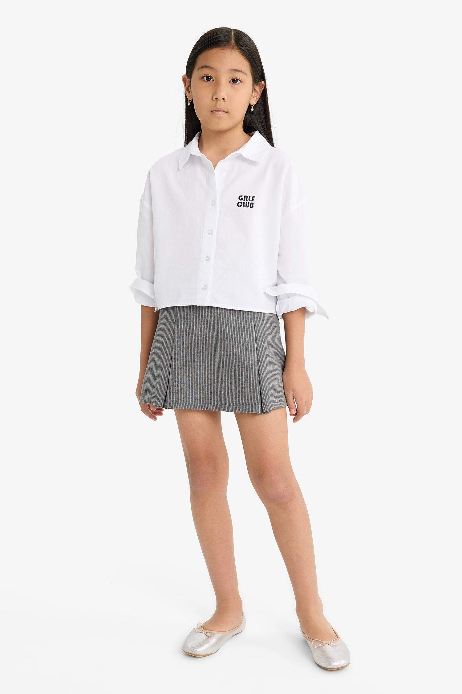 Girl Elastic Waist Poplin Skort