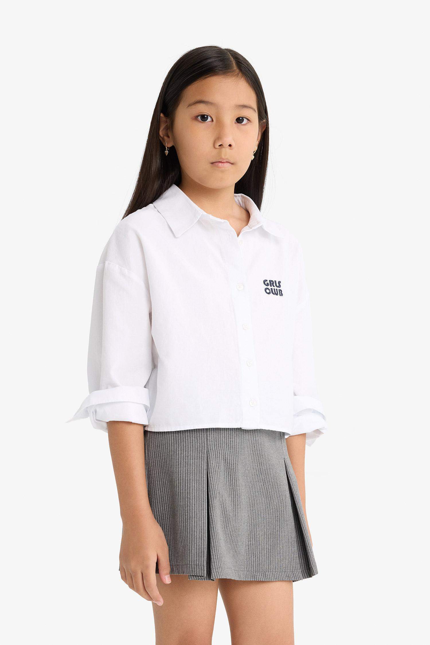 Girl Elastic Waist Poplin Skort