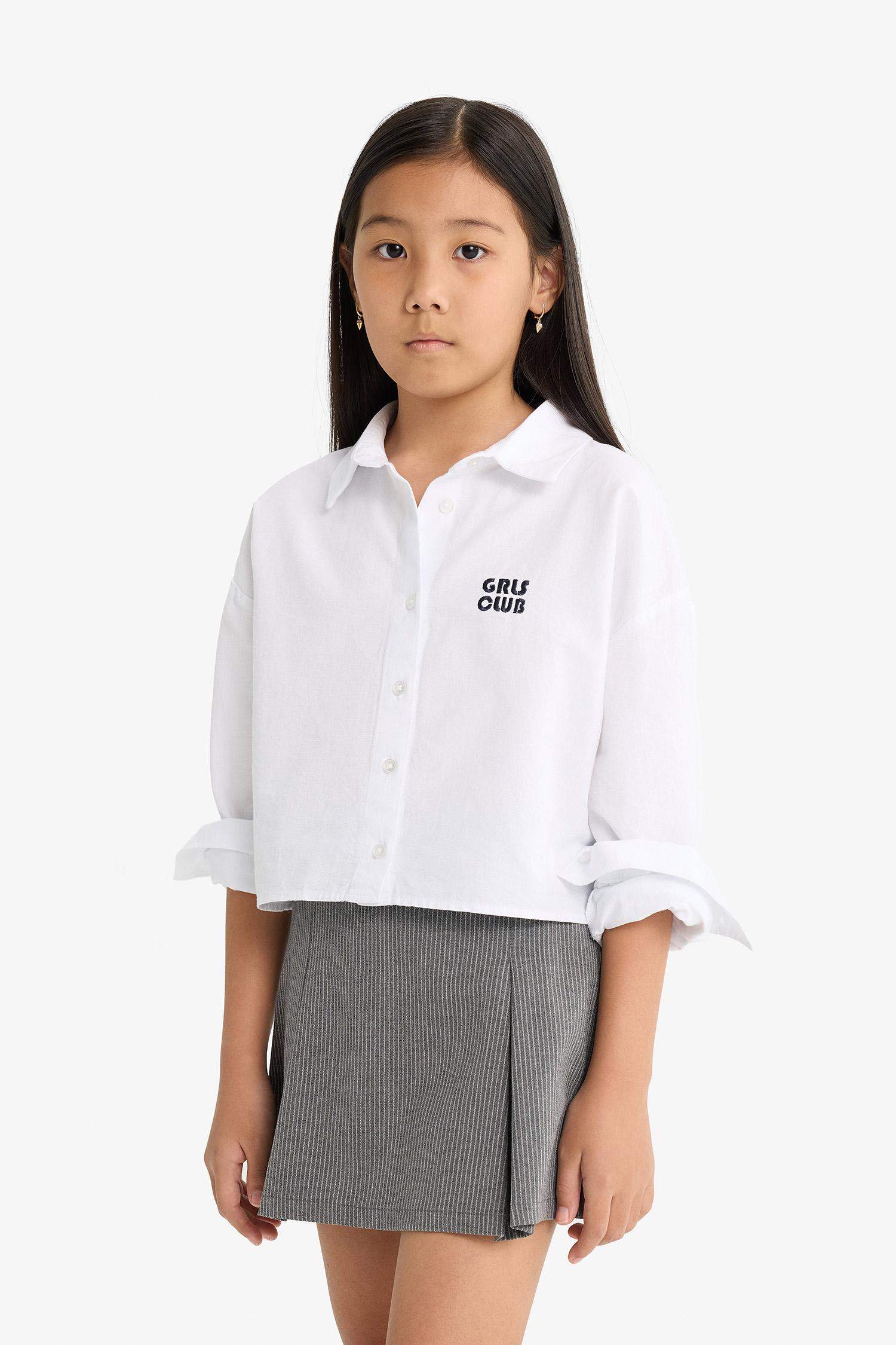 Girl Elastic Waist Poplin Skort