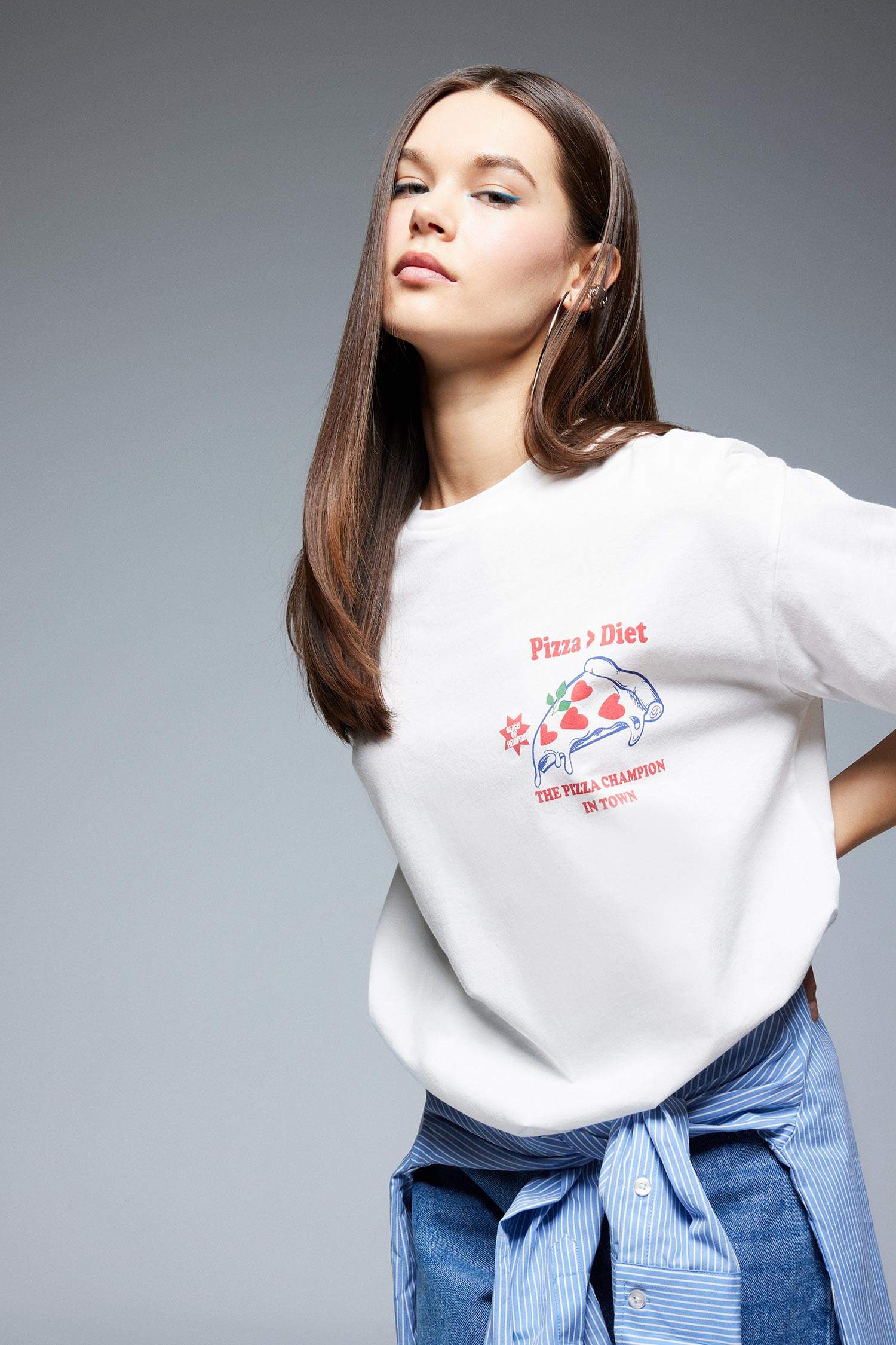 Oversize Fit Crew Neck Back Printed T-Shirt