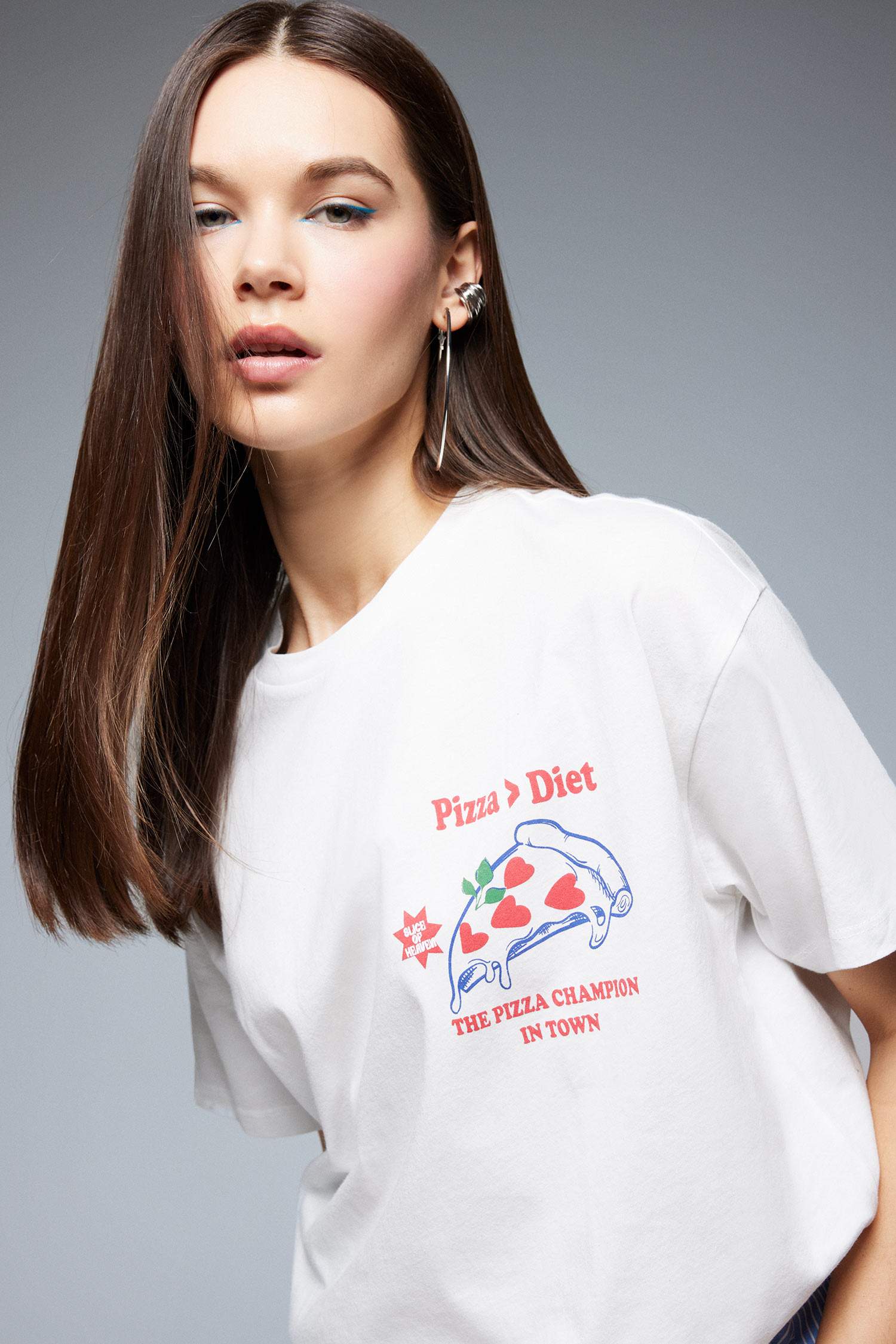 Oversize Fit Crew Neck Back Printed T-Shirt