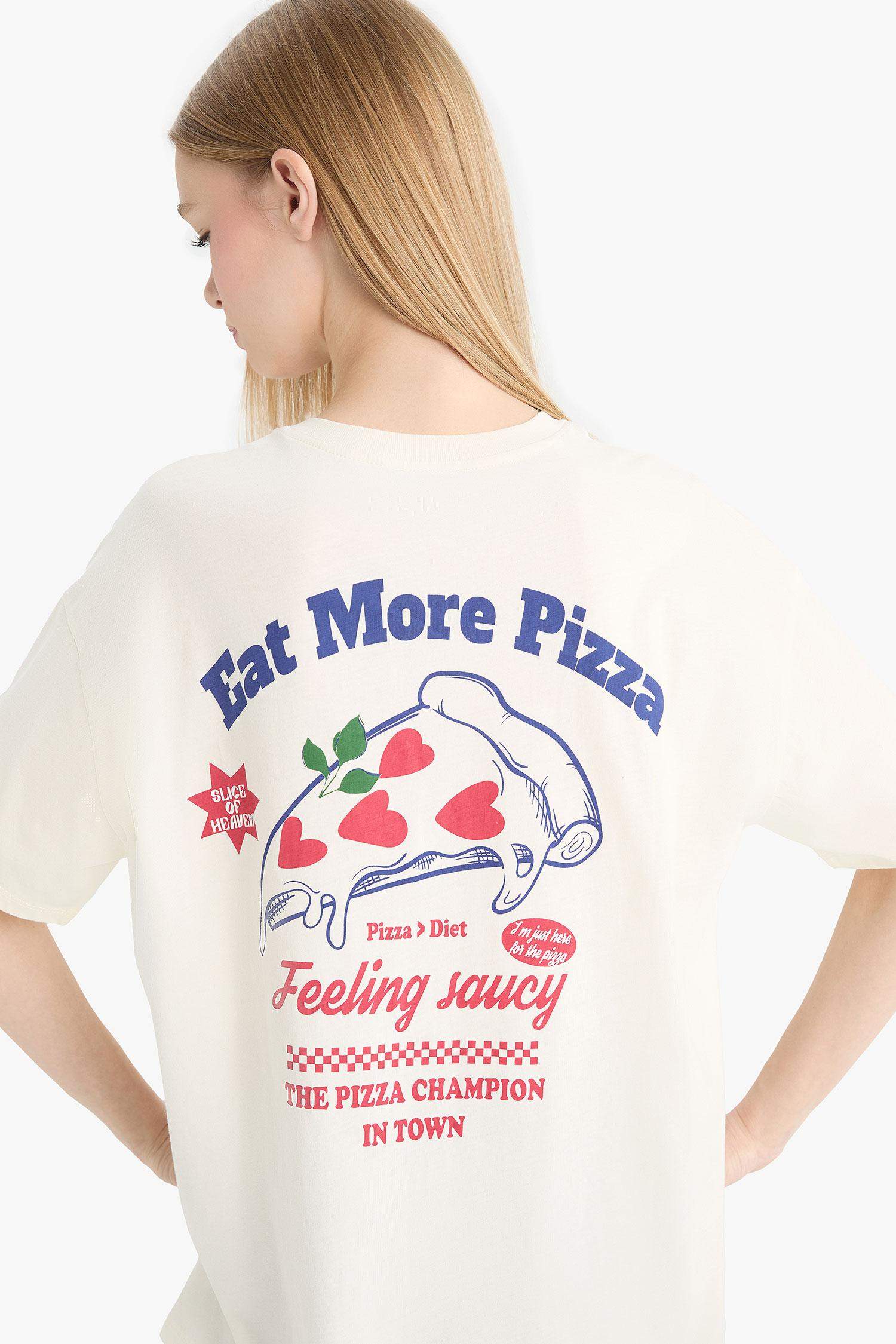 Oversize Fit Crew Neck Back Printed T-Shirt