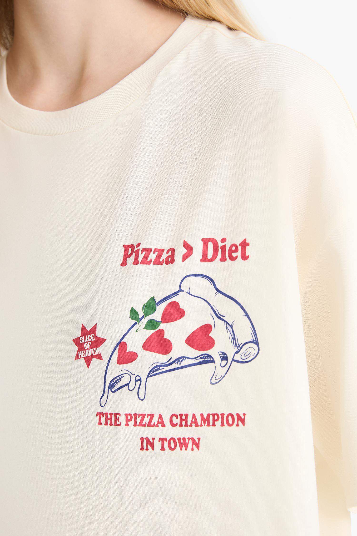 Oversize Fit Crew Neck Back Printed T-Shirt