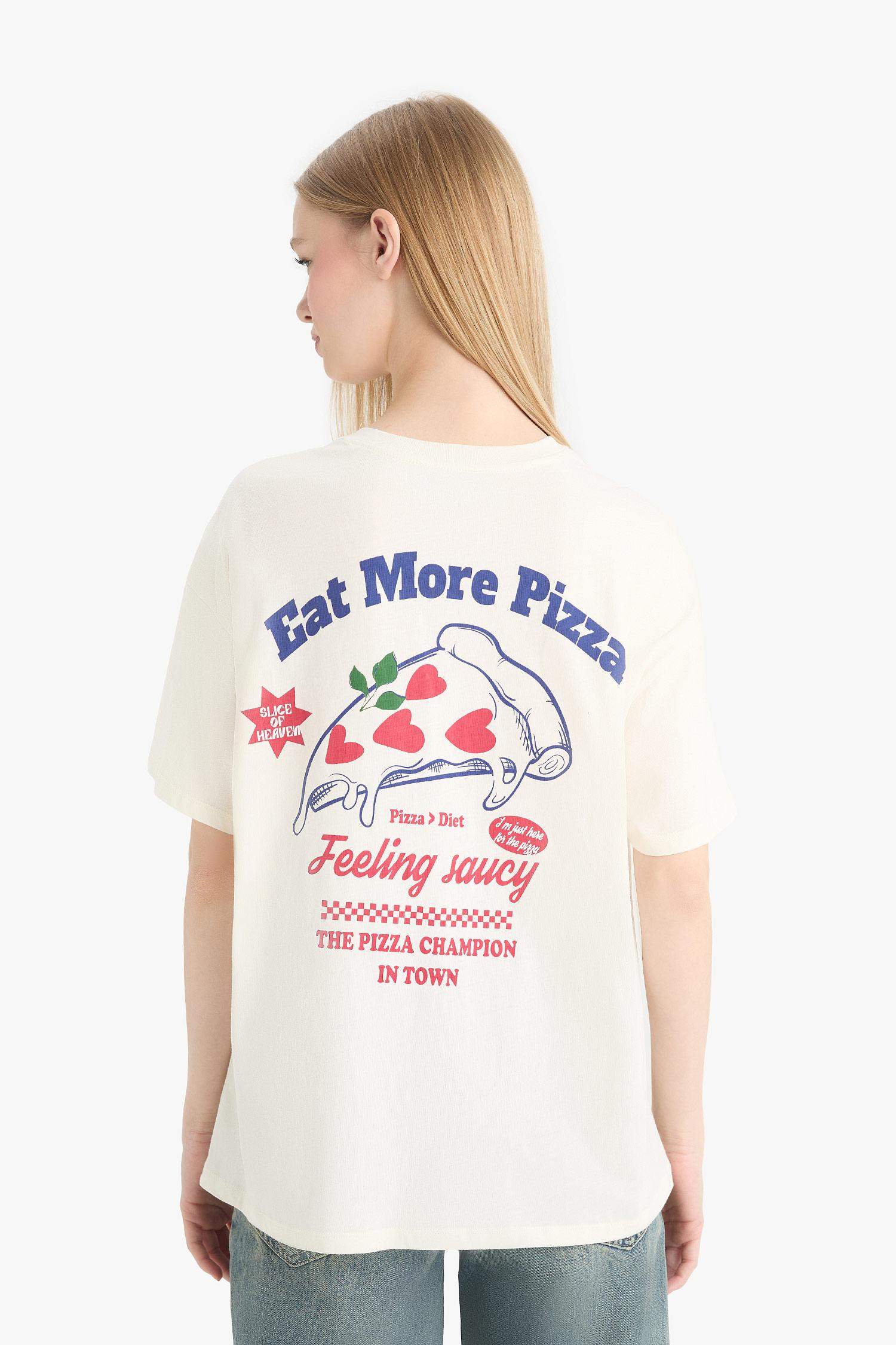 Oversize Fit Crew Neck Back Printed T-Shirt