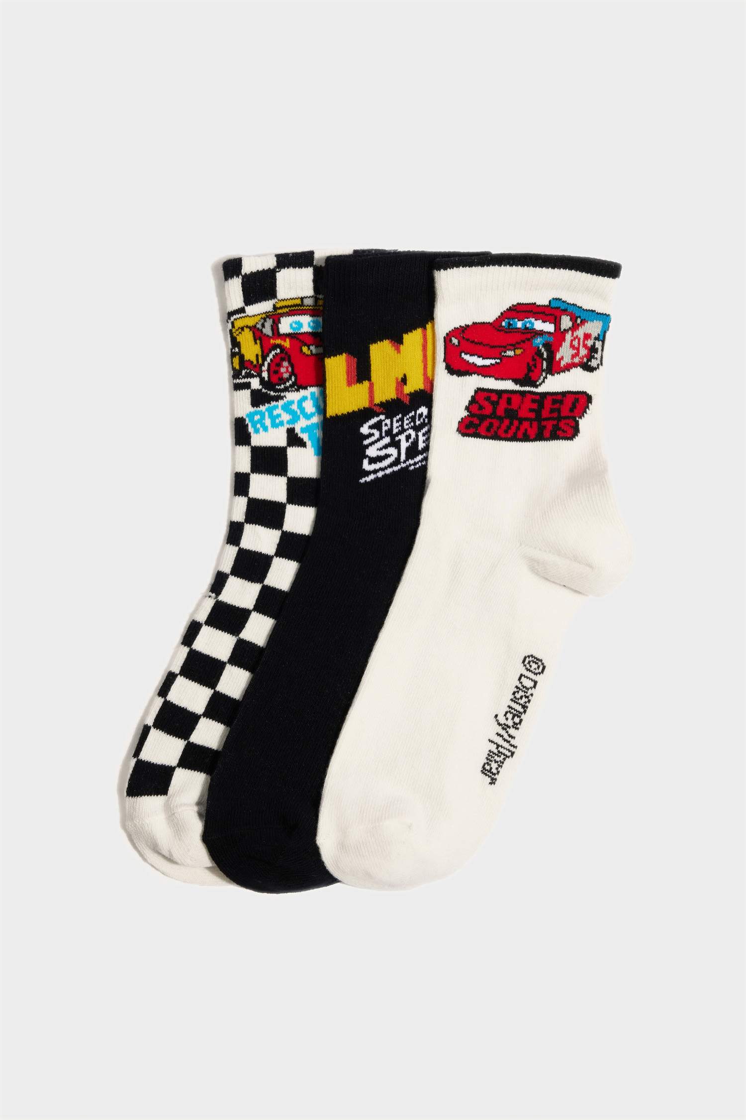 Boy Cars 3 Piece Cotton Long Sockss