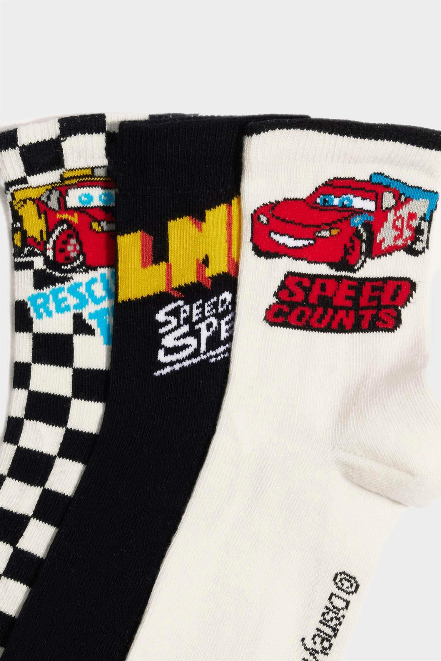 Boy Cars 3 Piece Cotton Long Sockss