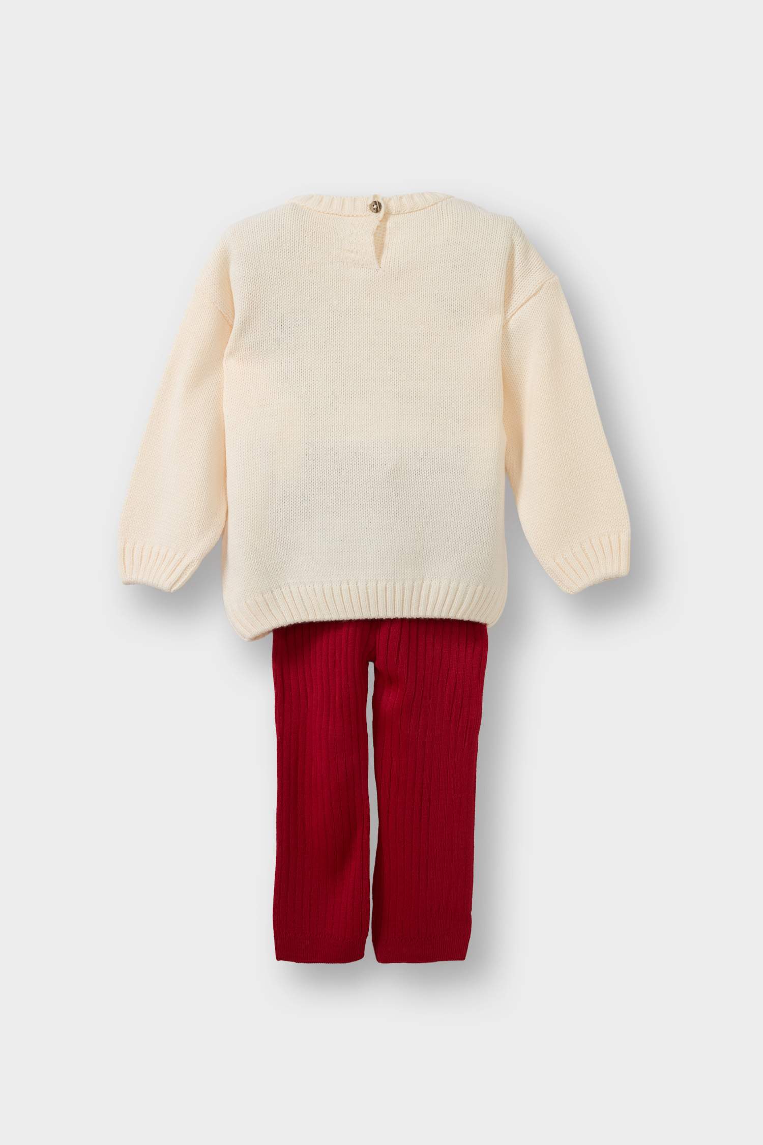 Kız Bebek Yılbaşı Temalı 2'li Takım Triko Kazak Alt