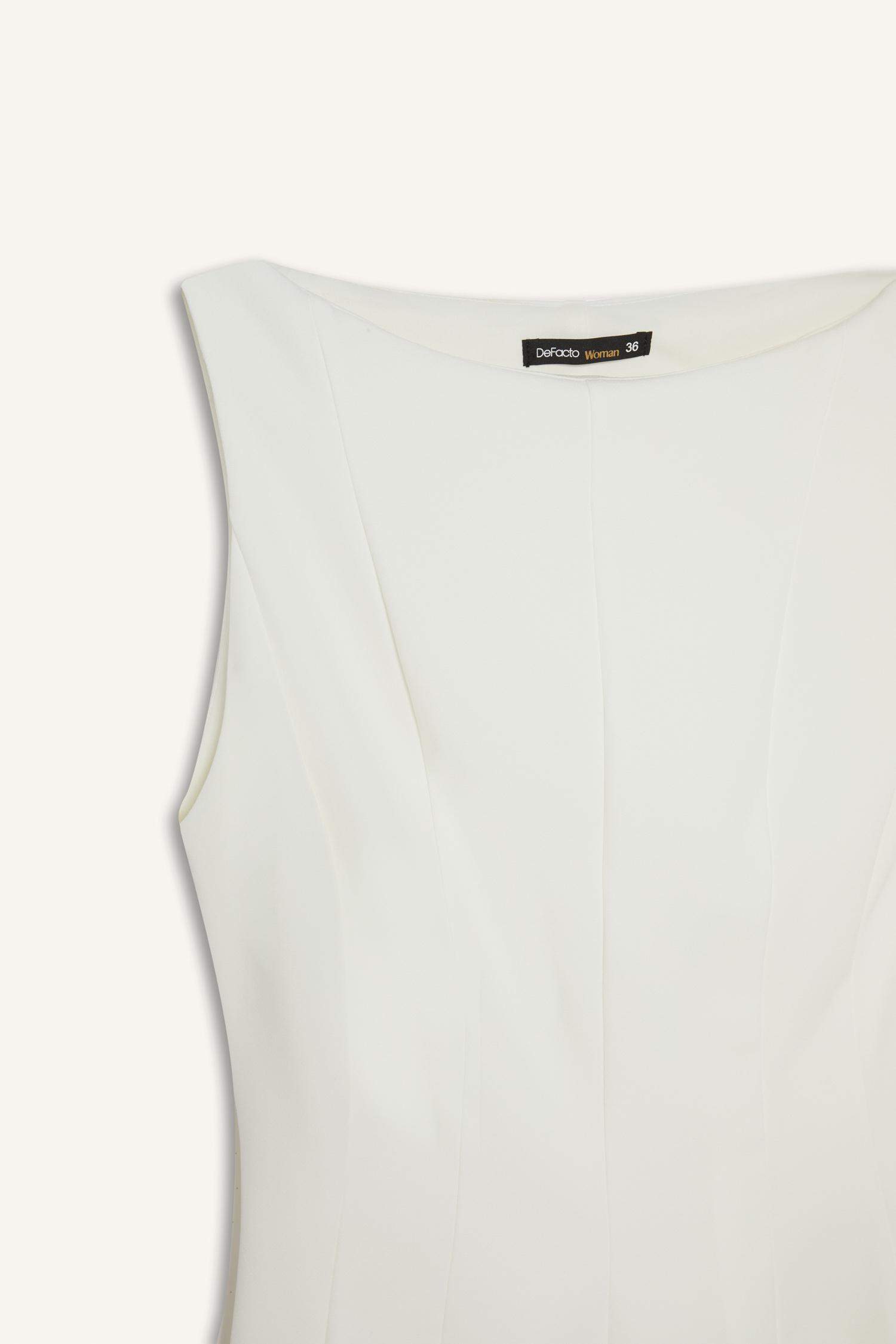 Boat Collar Sleeveless Mini Dress