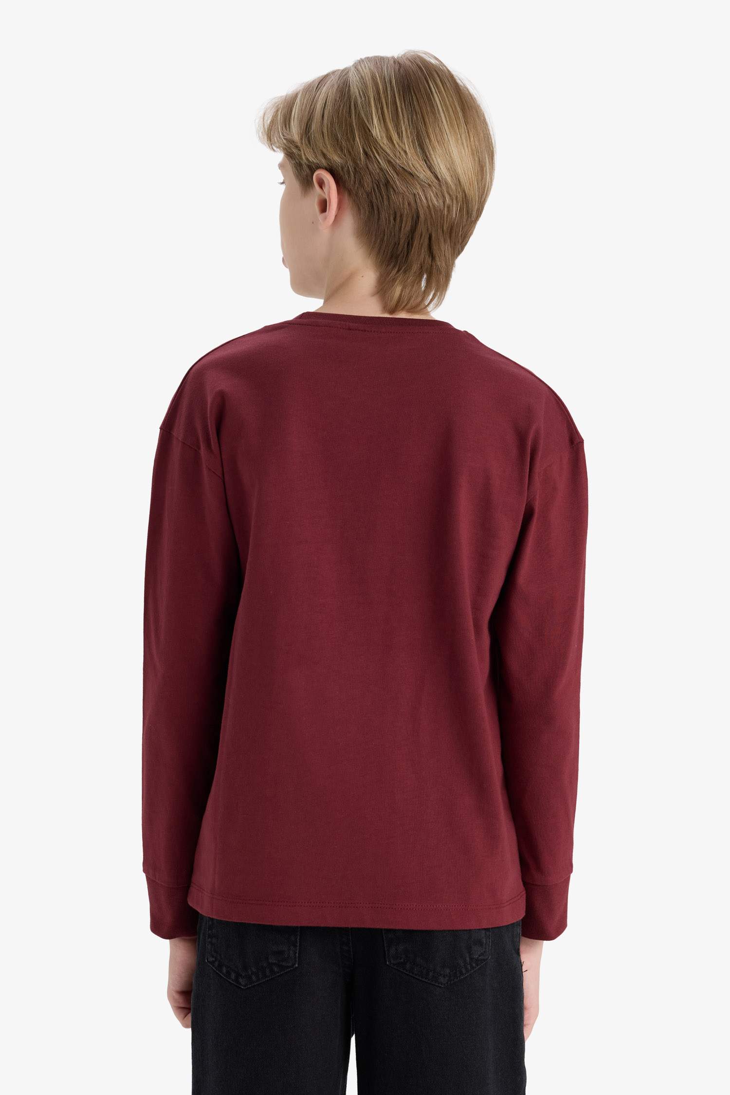 T-shirt imprimé à manches longues et col rond pour garçon