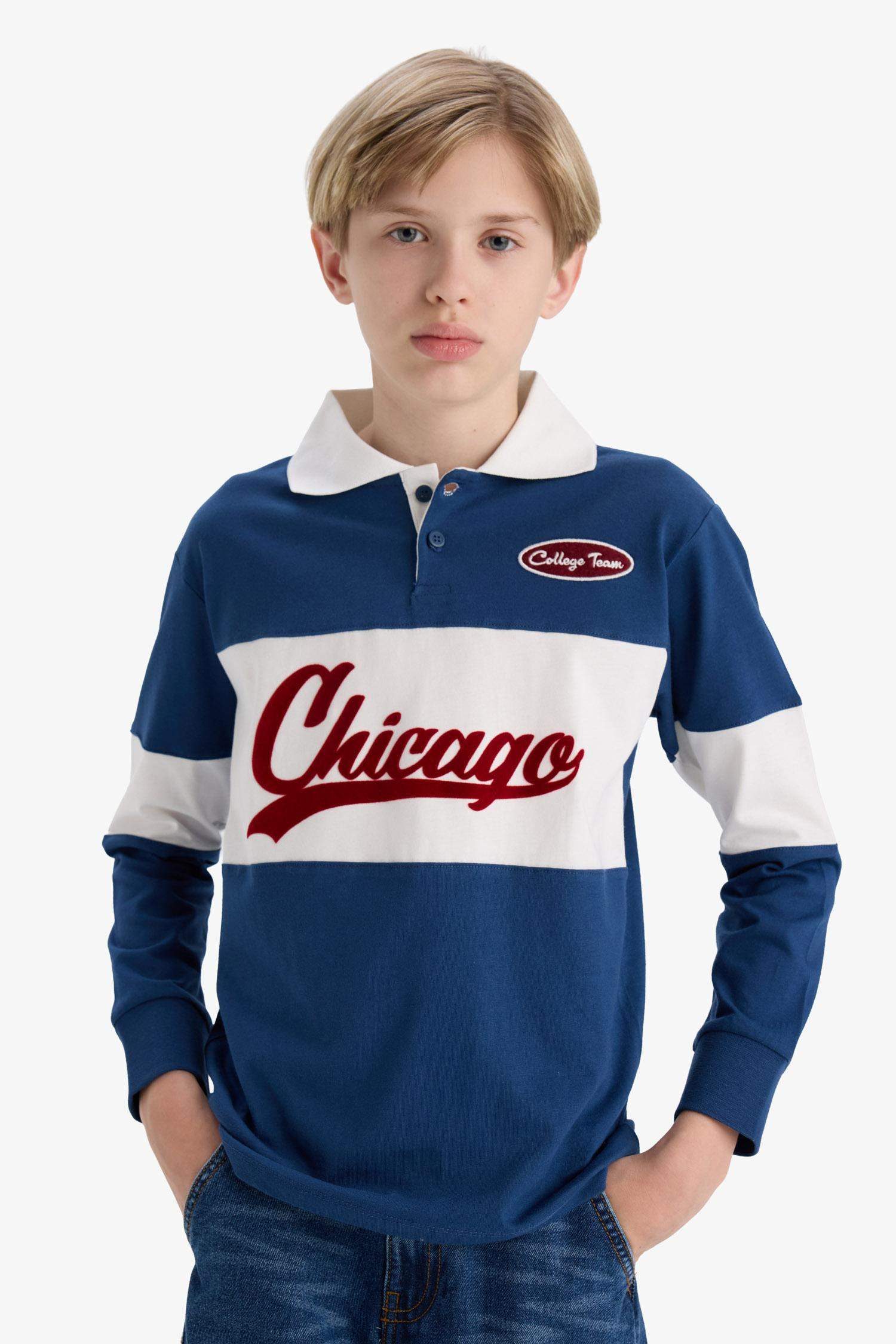 Boy Oversize Fit Embroidered Long Sleeve T-Shirt