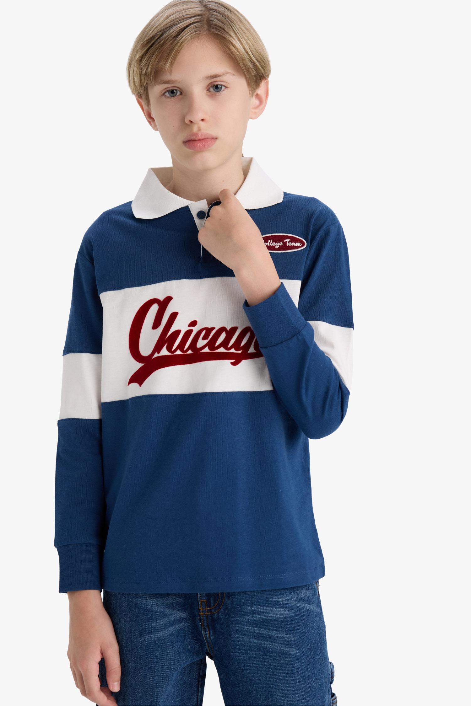Boy Oversize Fit Embroidered Long Sleeve T-Shirt