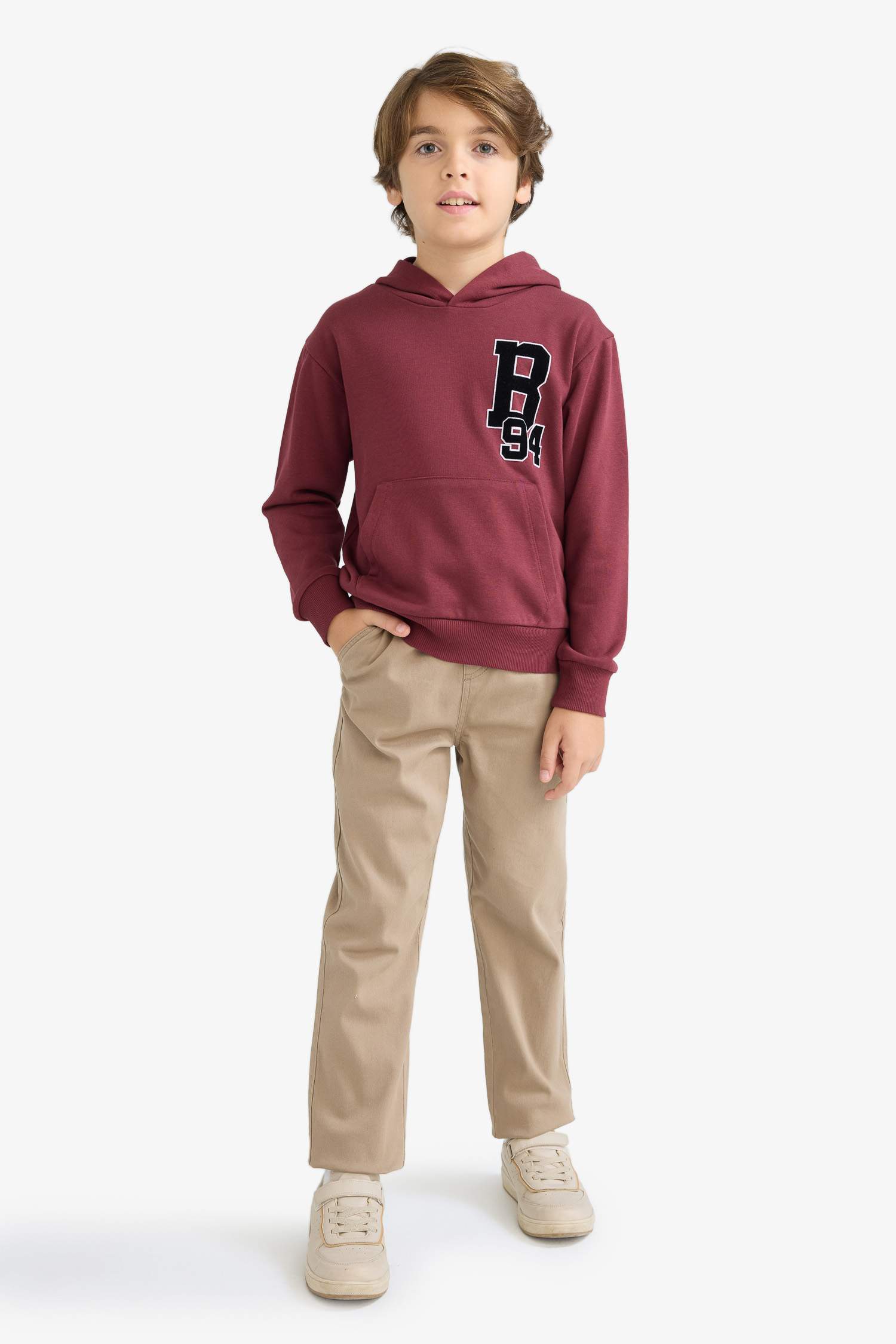 Erkek Çocuk Oversize Geniş Kalıp Kapüşonlu Okul Sweatshirt