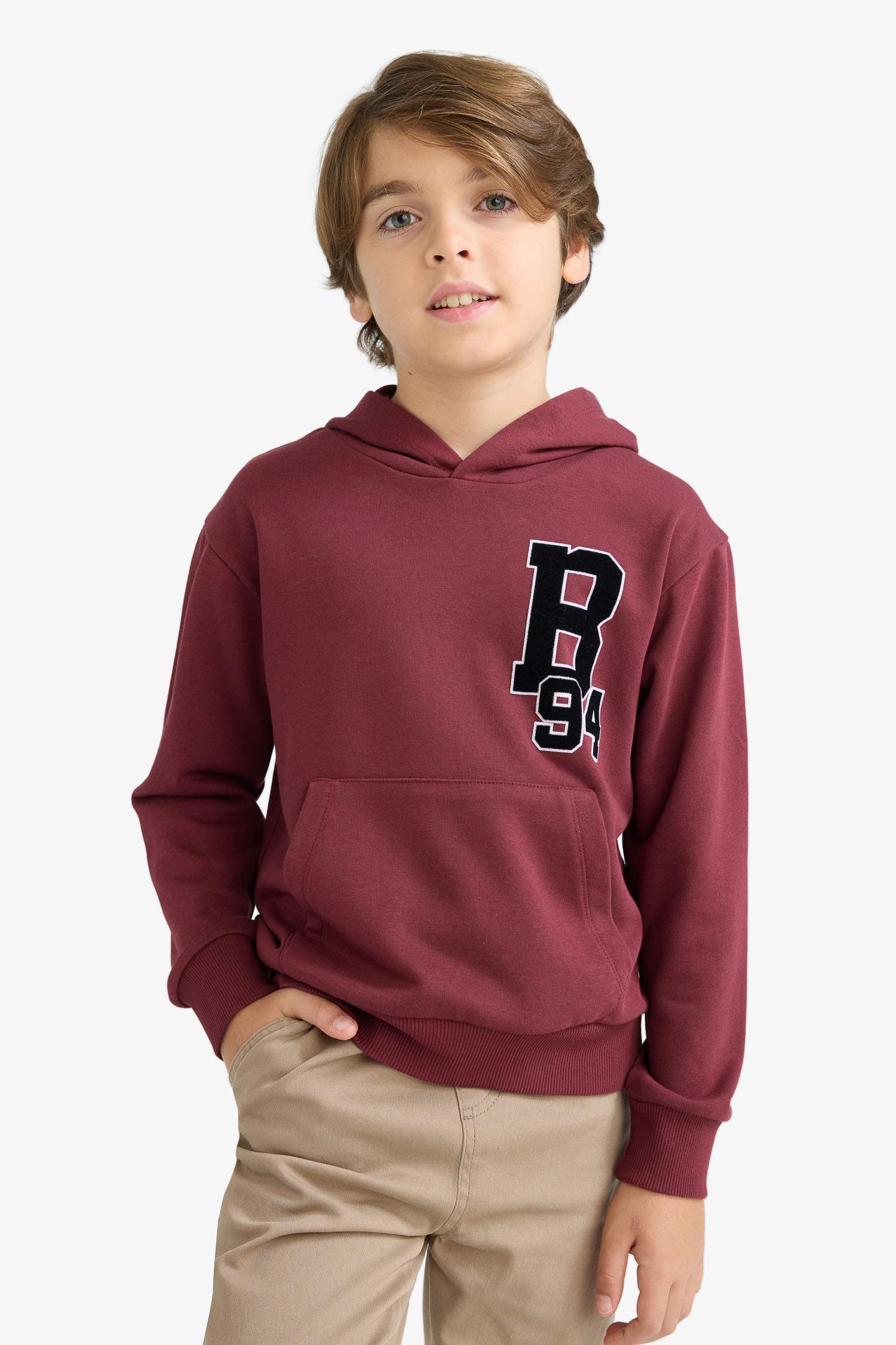 Erkek Çocuk Oversize Geniş Kalıp Kapüşonlu Okul Sweatshirt