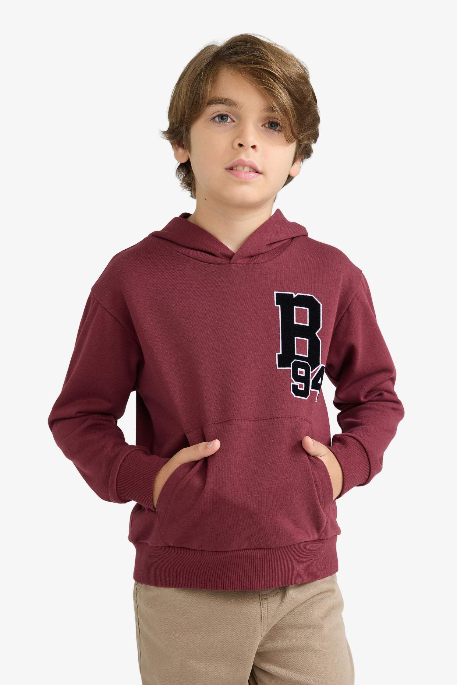 Erkek Çocuk Oversize Geniş Kalıp Kapüşonlu Okul Sweatshirt
