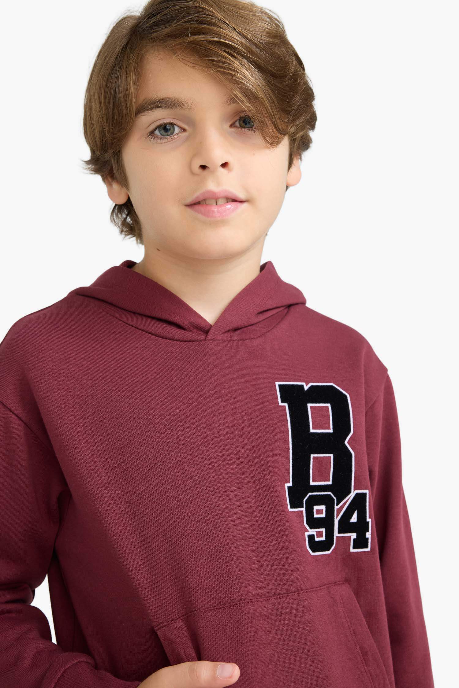 Erkek Çocuk Oversize Geniş Kalıp Kapüşonlu Okul Sweatshirt