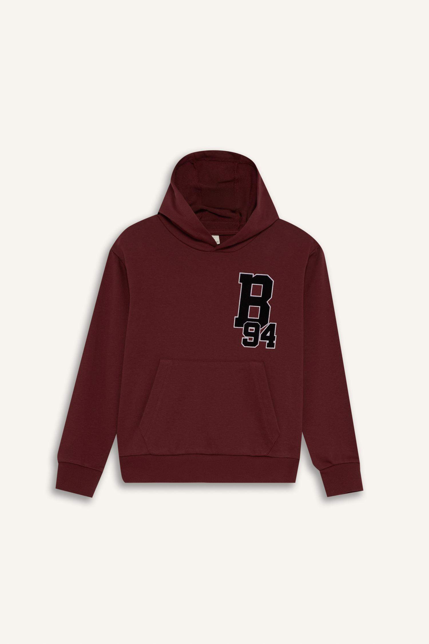 Erkek Çocuk Oversize Geniş Kalıp Kapüşonlu Okul Sweatshirt