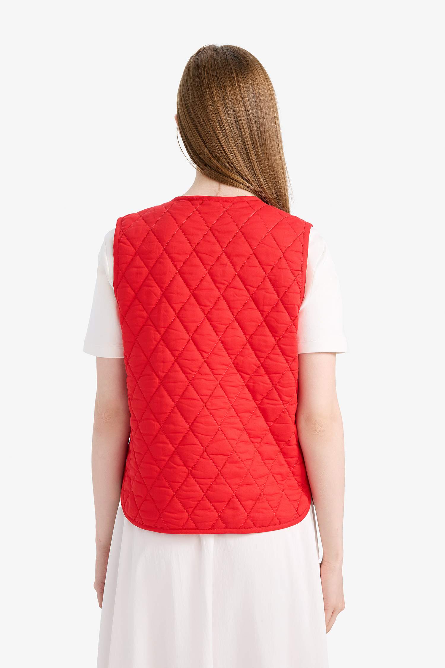 Bisiklet Yaka Bağlamalı Pamuklu Yelek