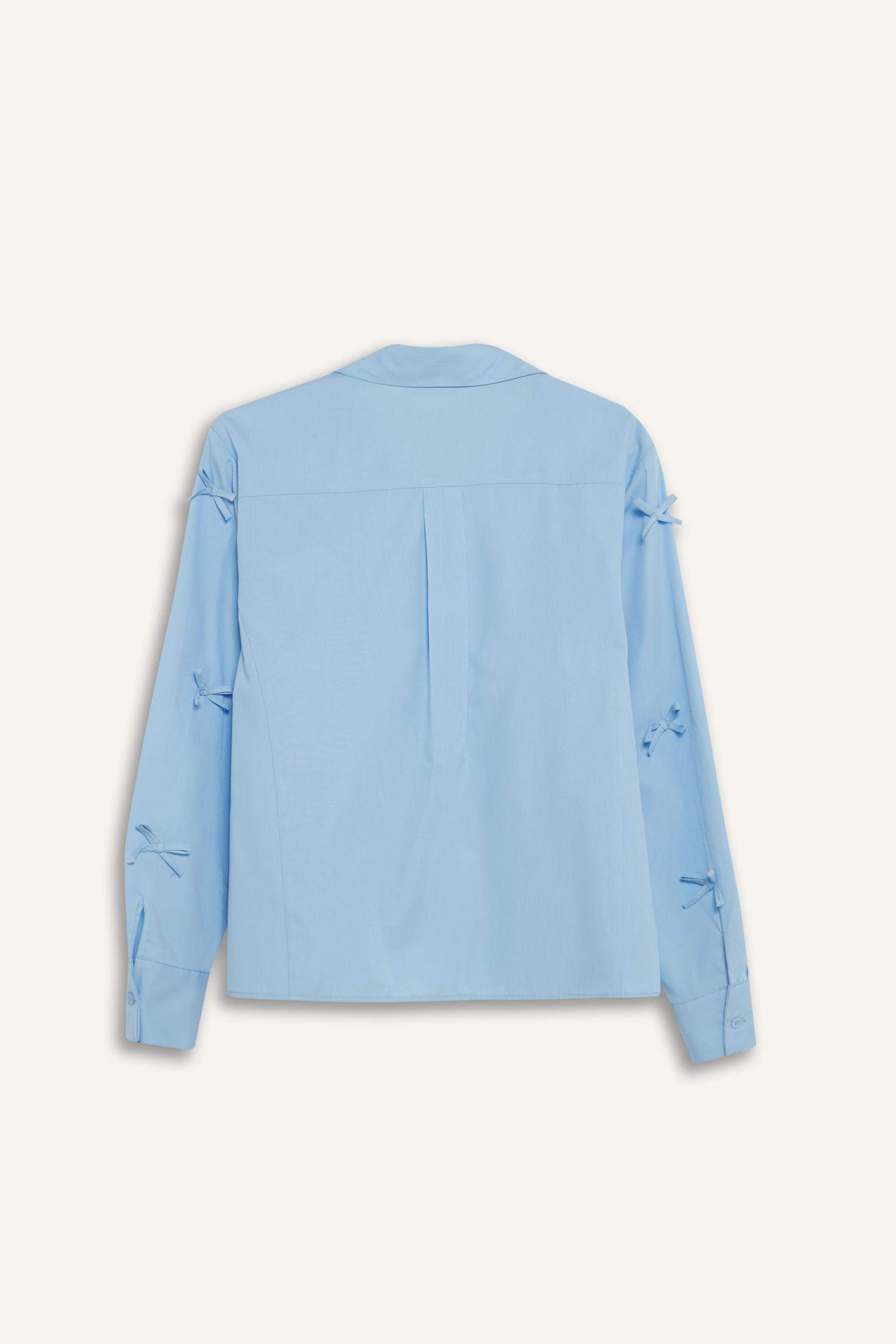 Regular Fit Fiyonklu Poplin Uzun Kollu Gömlek Tunik