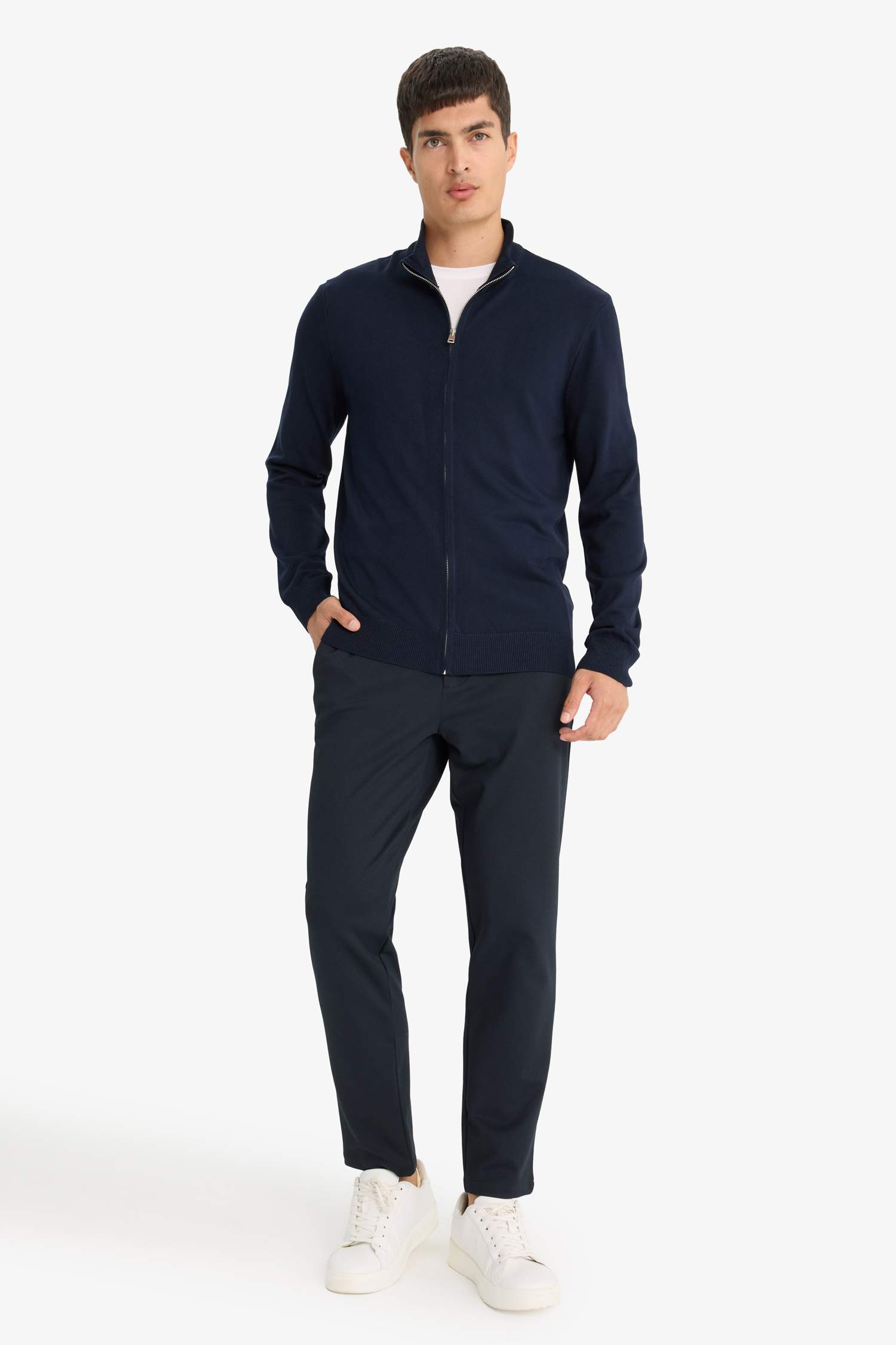 Standard Fit Turtleneck Knitwear Cardigan