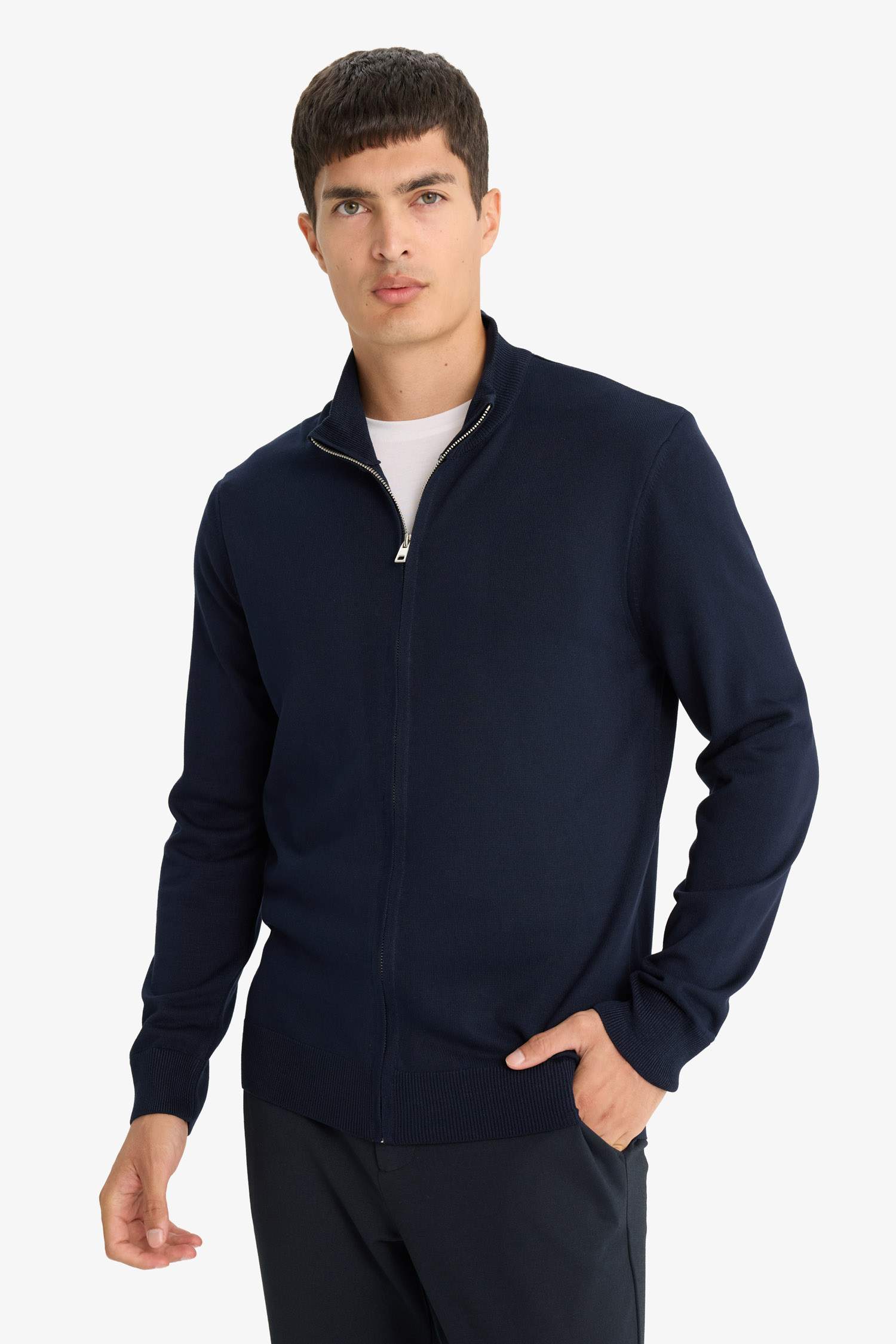 Standard Fit Turtleneck Knitwear Cardigan