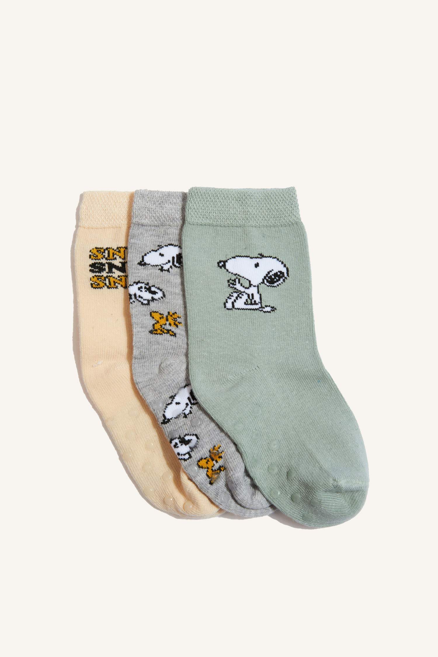 شرابات طويلة اولادي قطن مطبوع من سنوبي - 3 قطع