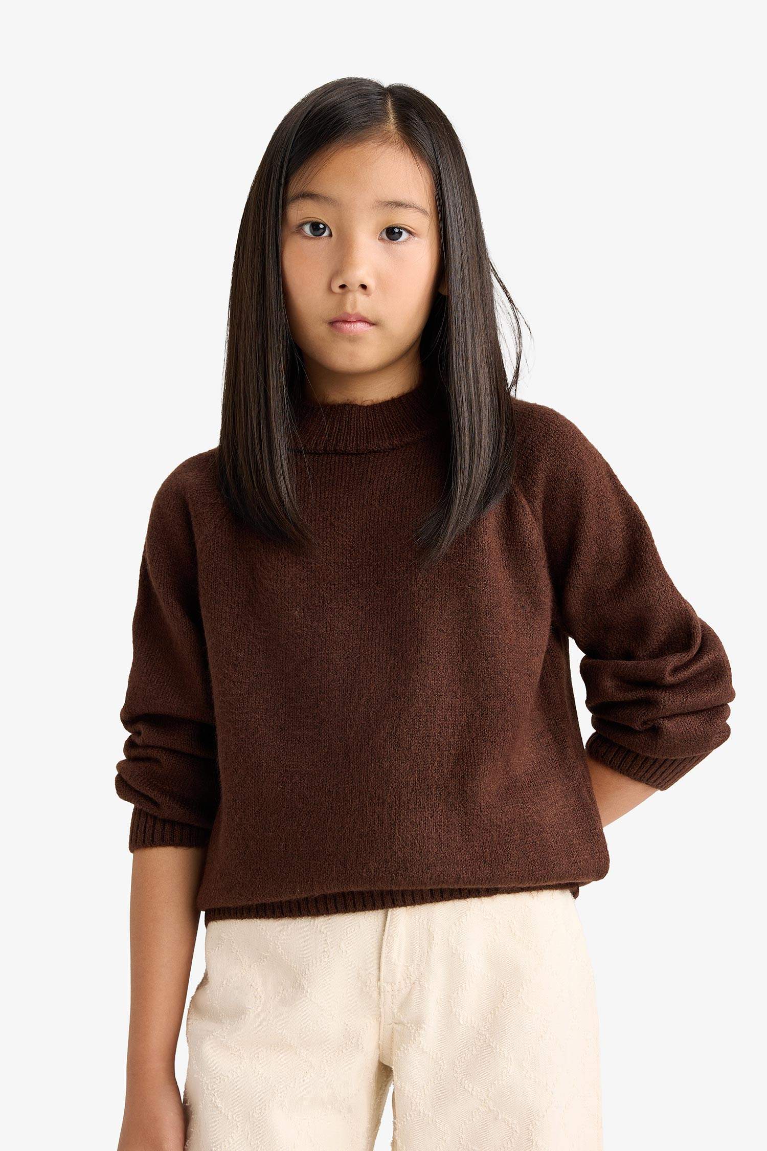 Girl Regular Fit Crew Neck Pullover