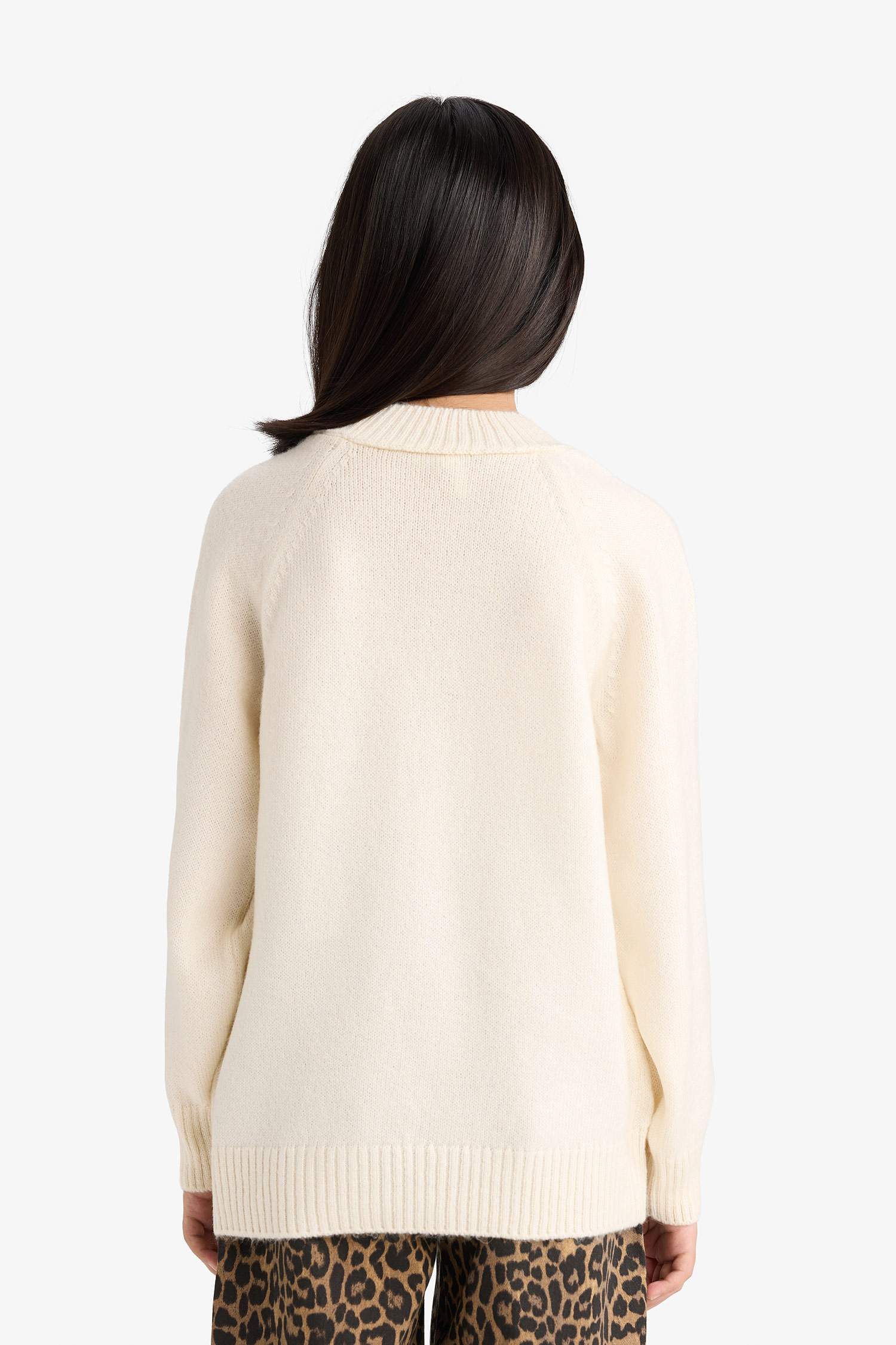 Pull en tricot à col rond pour fille