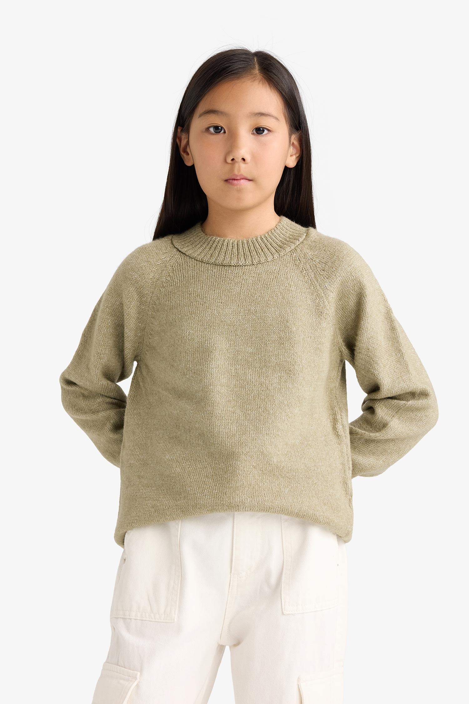 Girl Regular Fit Crew Neck Pullover