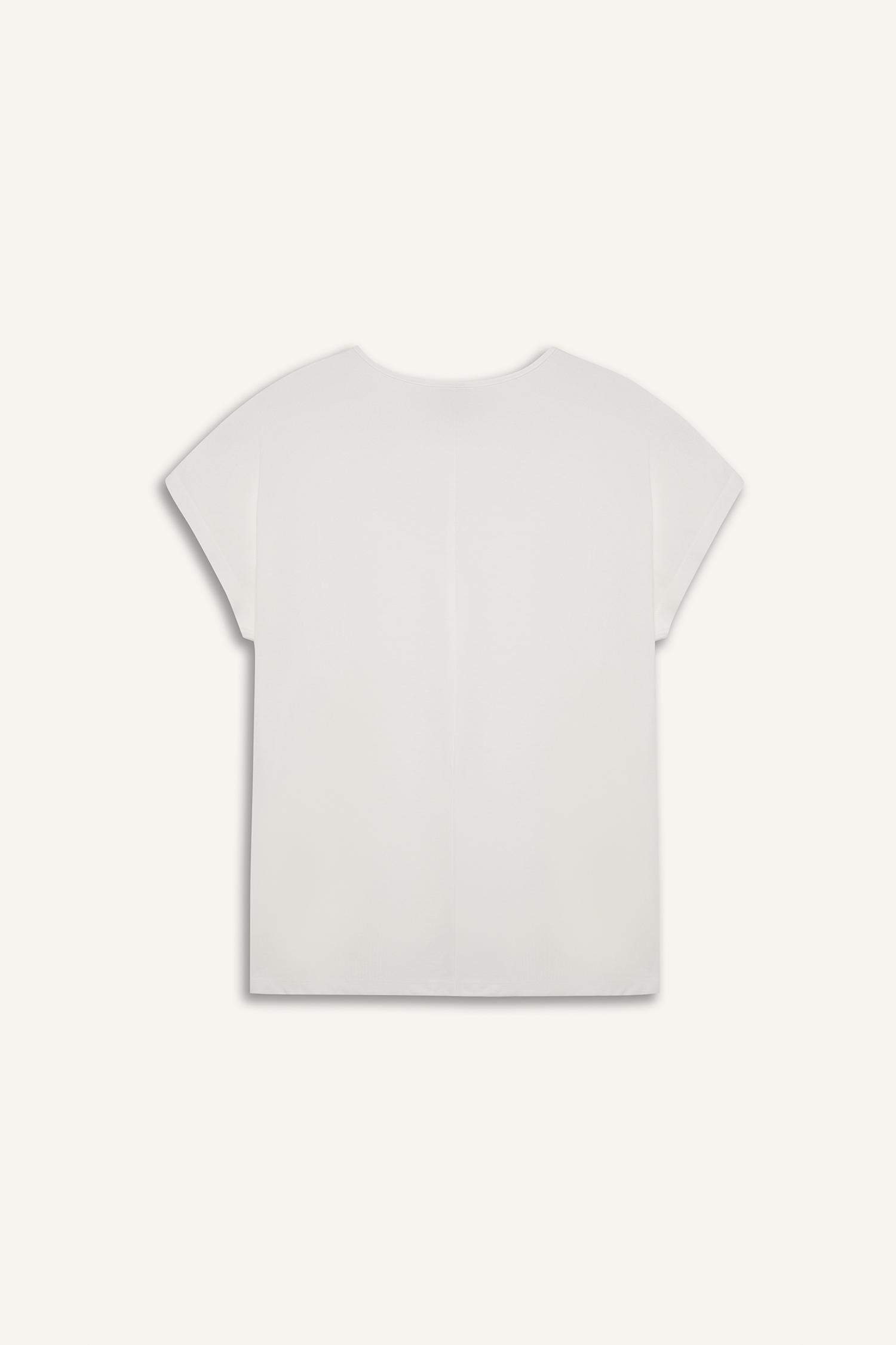 T-shirt à col en V et manches courtes