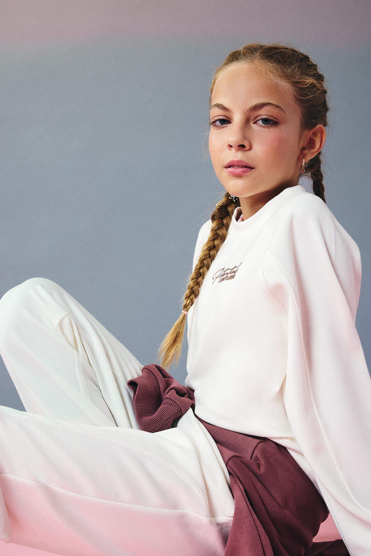 Girl Relax Fit Sport Printed Modal Sweatshirt