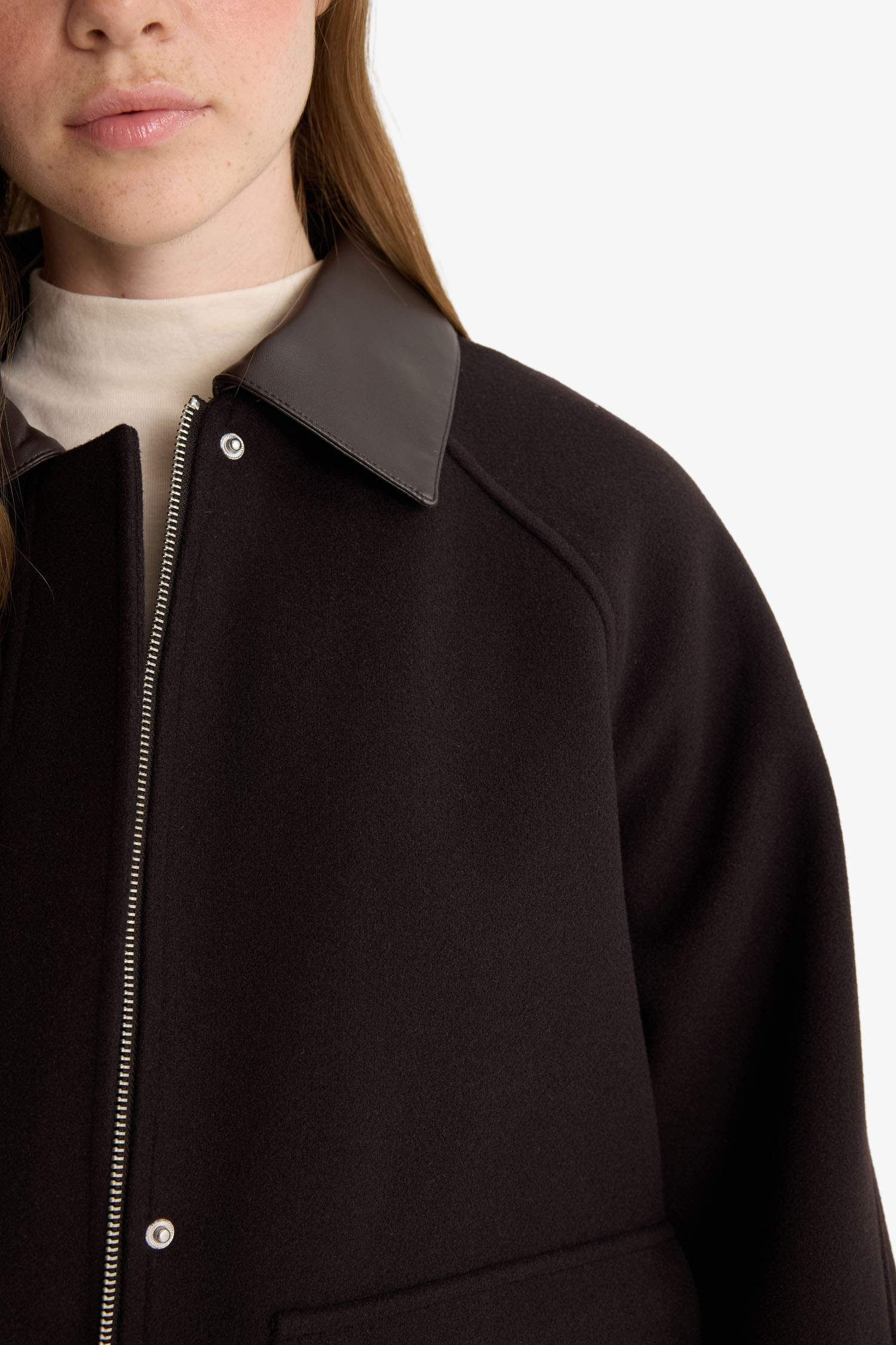 Regular Fit Polo Collar Cachet Jacket