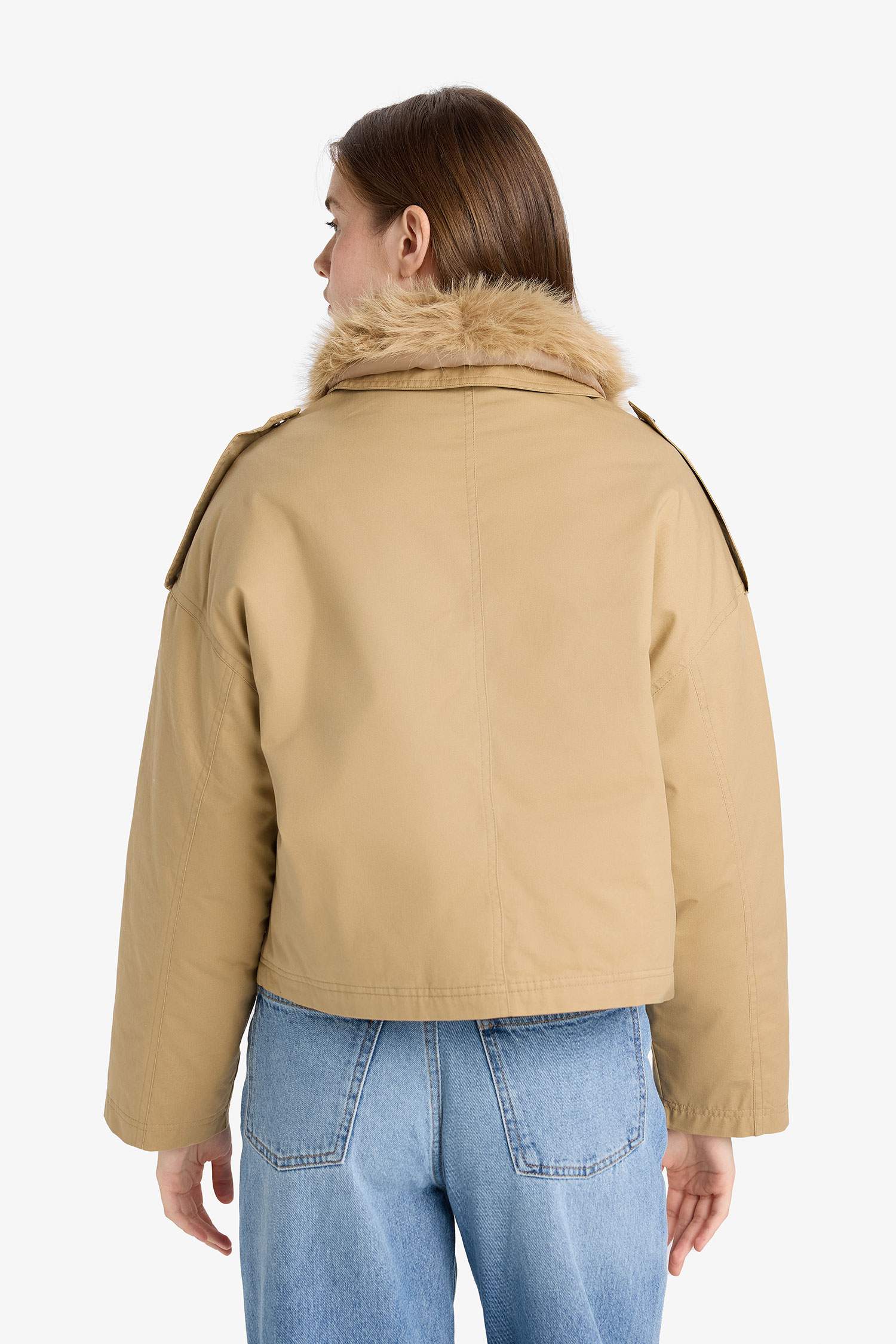 Su Geçirmez Regular Fit Kapüşonlu Pamuklu Mont