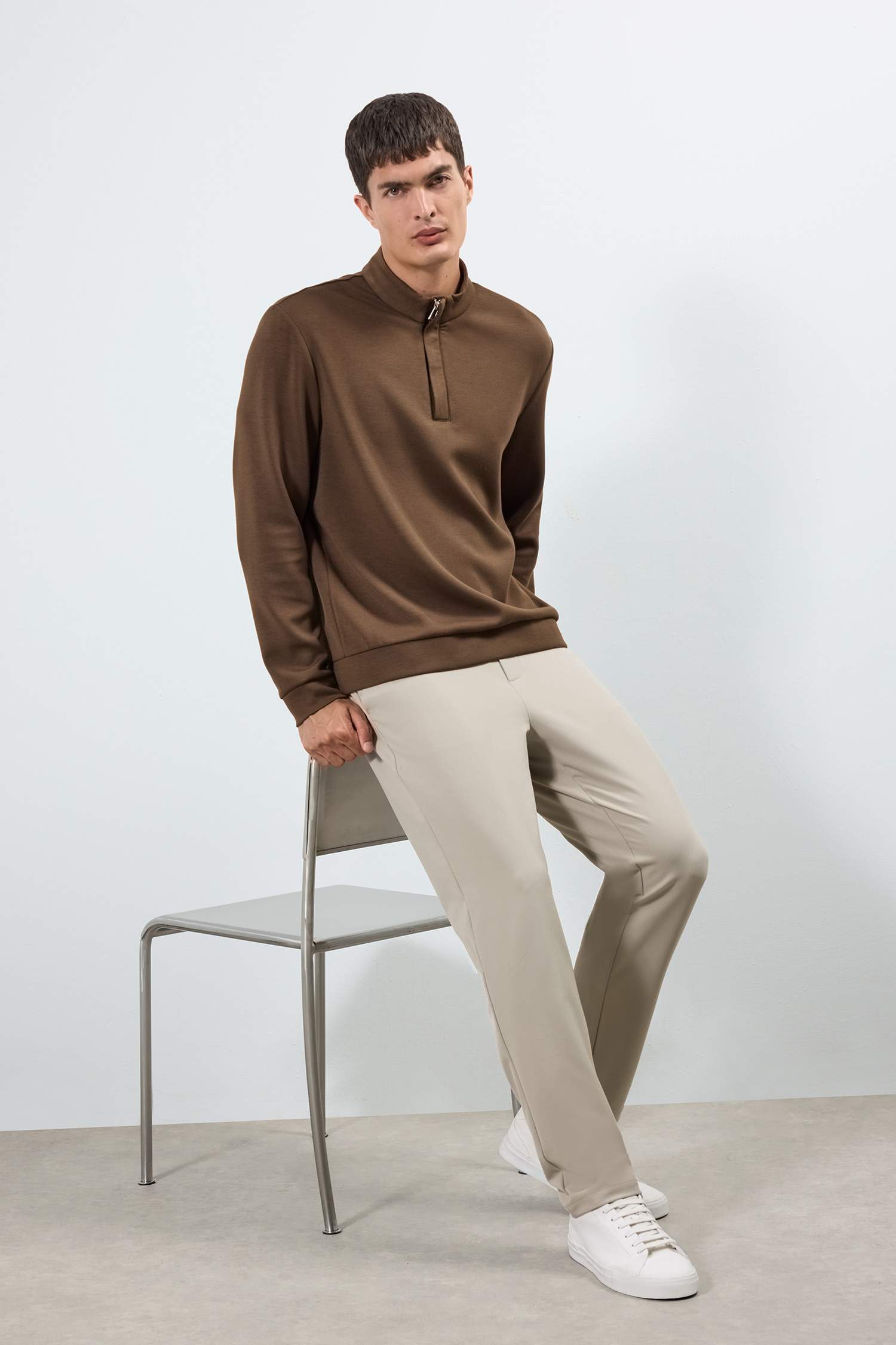 қалыпты пішім тік жаға Свитер