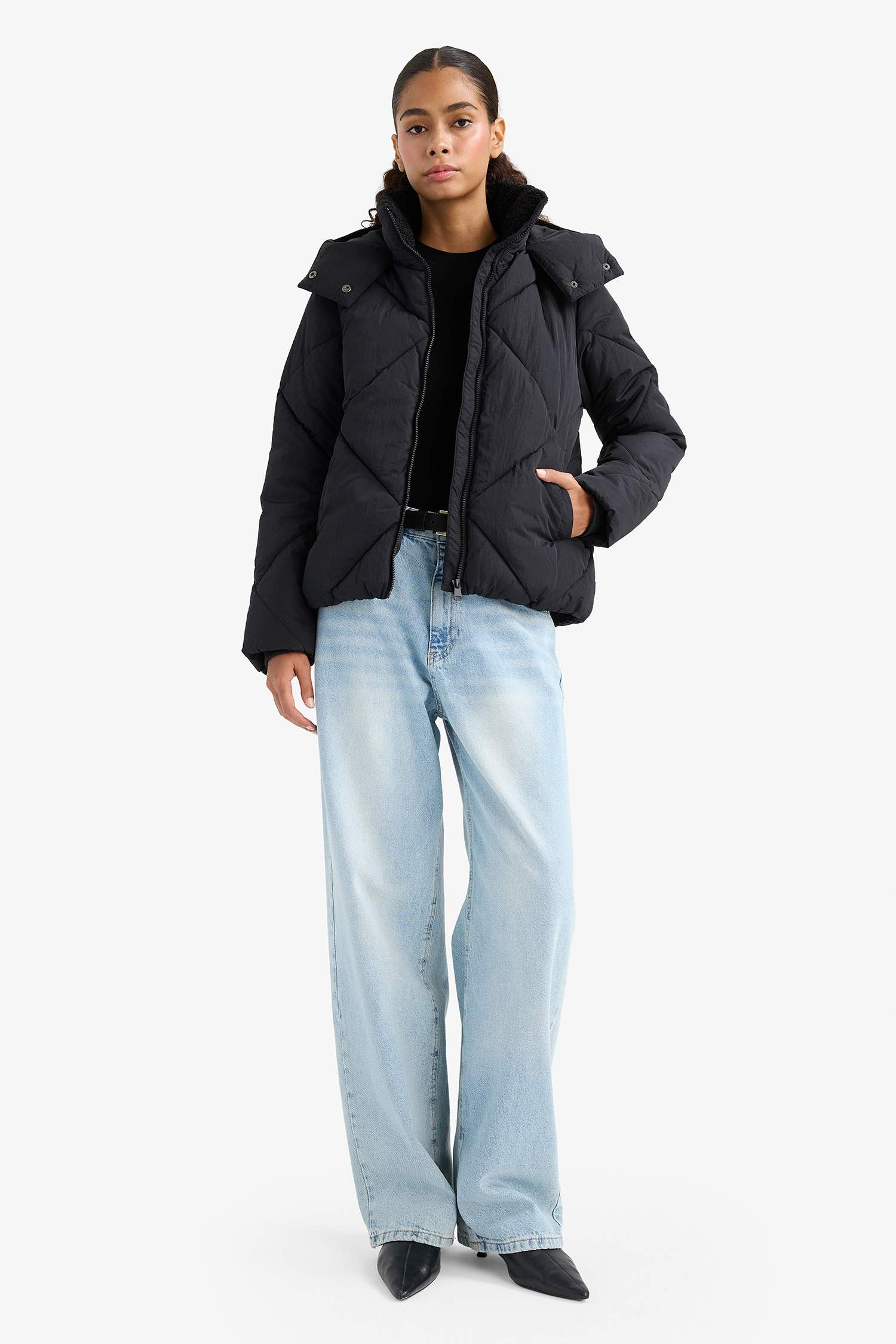 Waterproof Standard Fit Faux Fur Lined Puffer Jacket