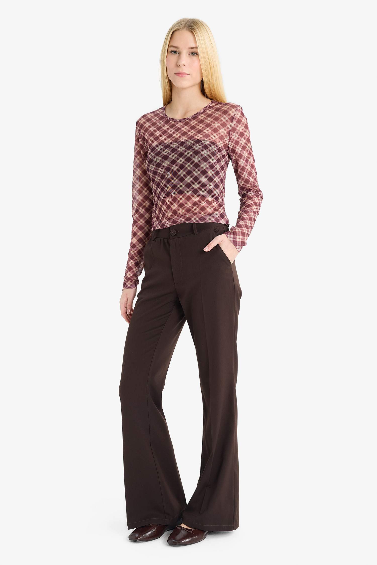 Flare Fit Regular Waist Trousers