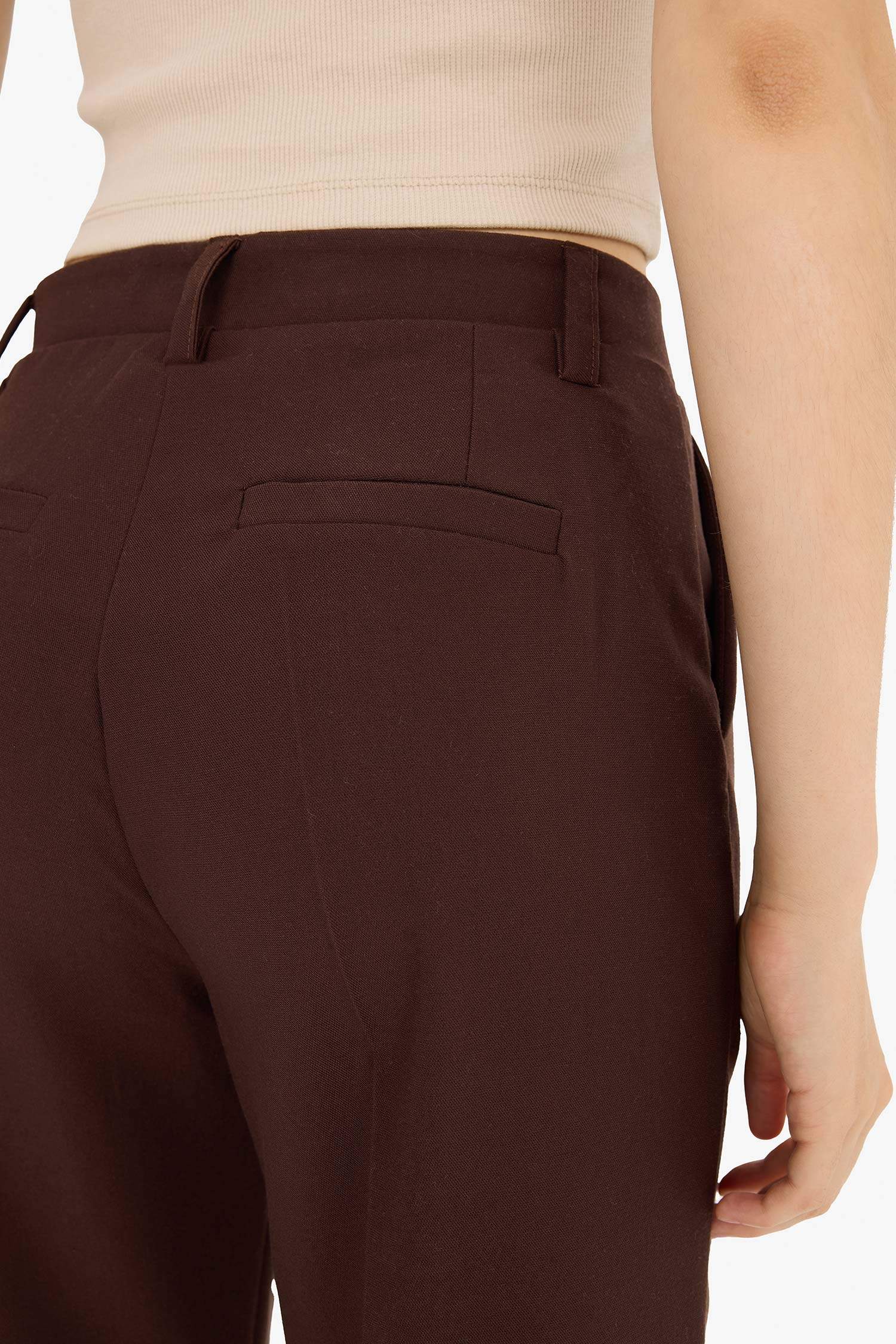 Zippered Regular Waist Wide Leg Trousers