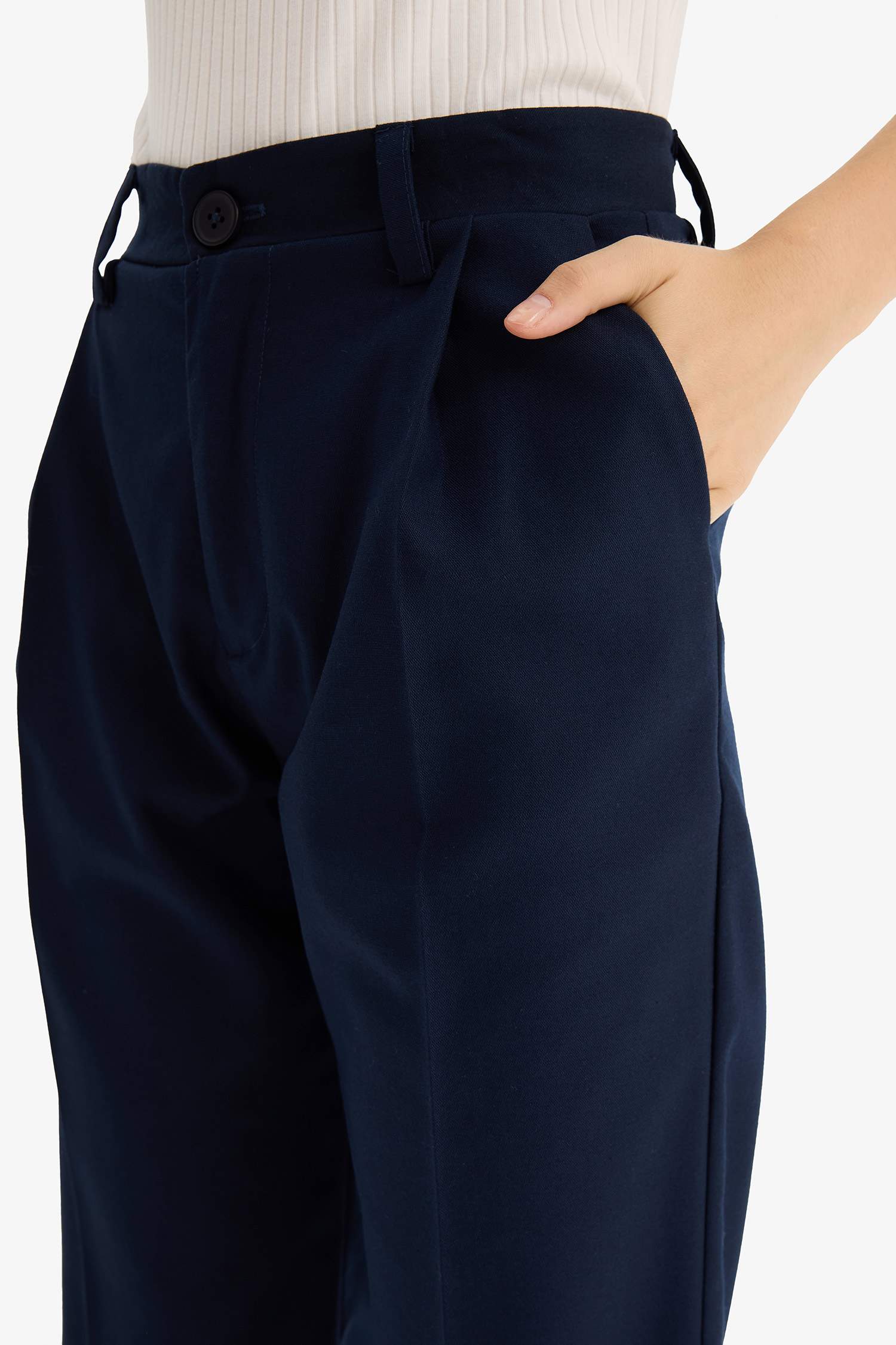 Zippered Regular Waist Wide Leg Trousers