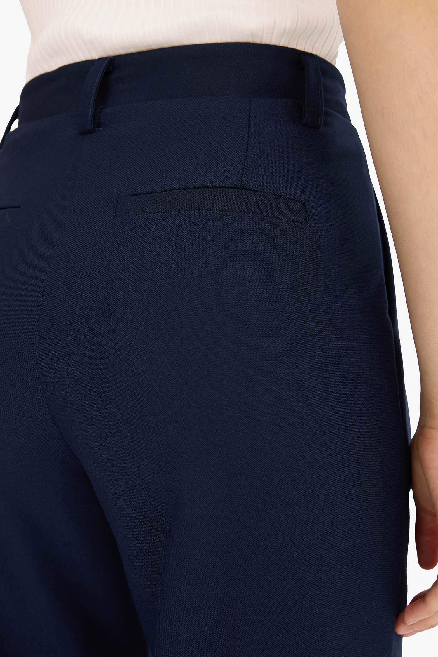 Zippered Regular Waist Wide Leg Trousers