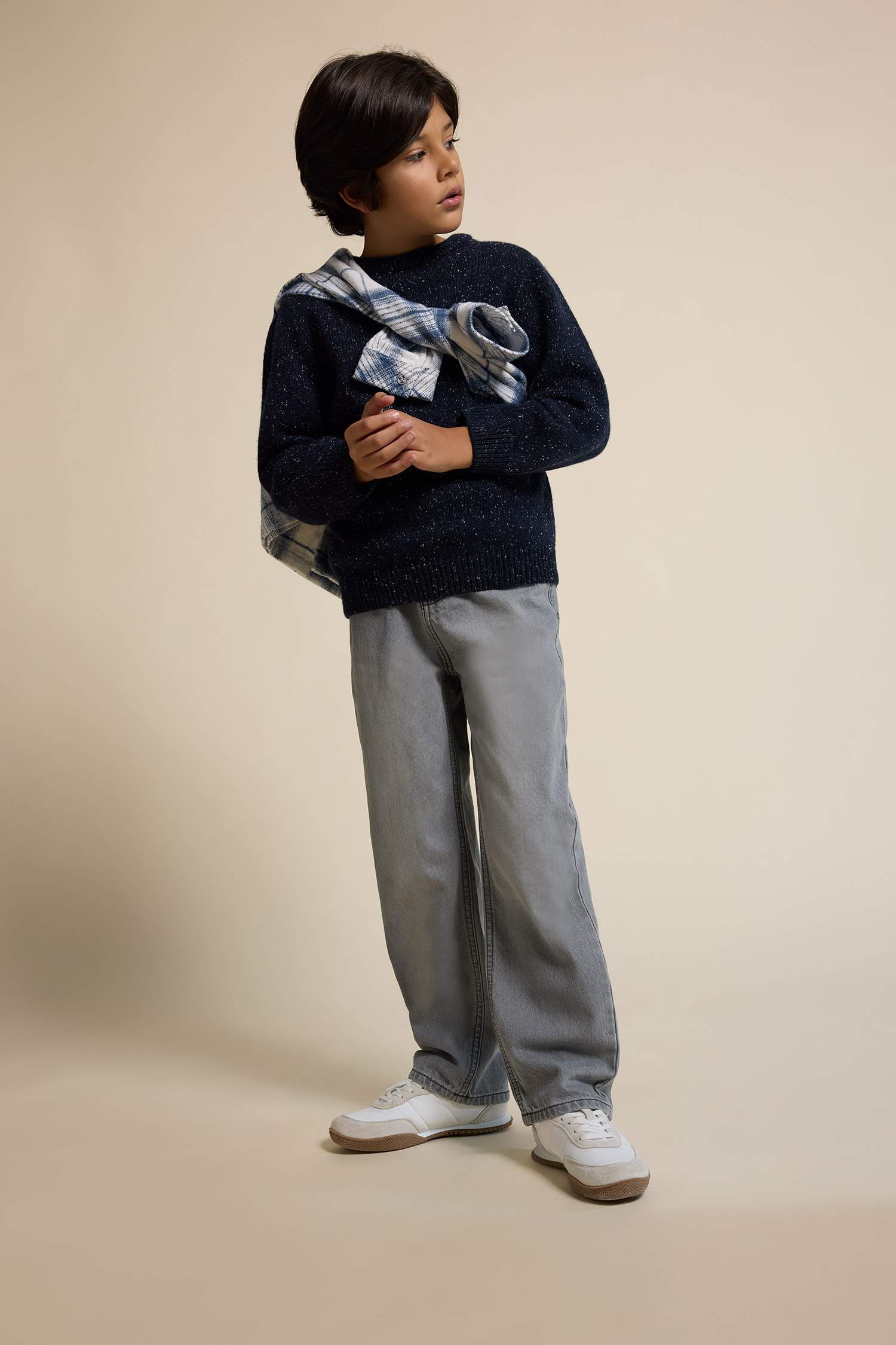 Erkek Çocuk Wide Leg Düz Paça Jean Pantolon