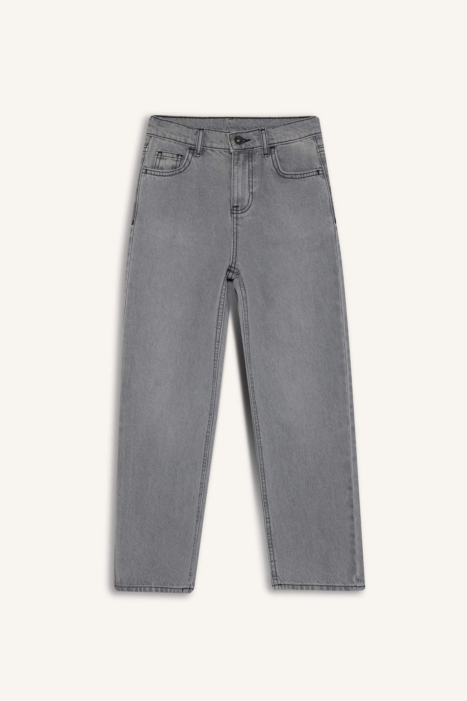 Erkek Çocuk Wide Leg Düz Paça Jean Pantolon