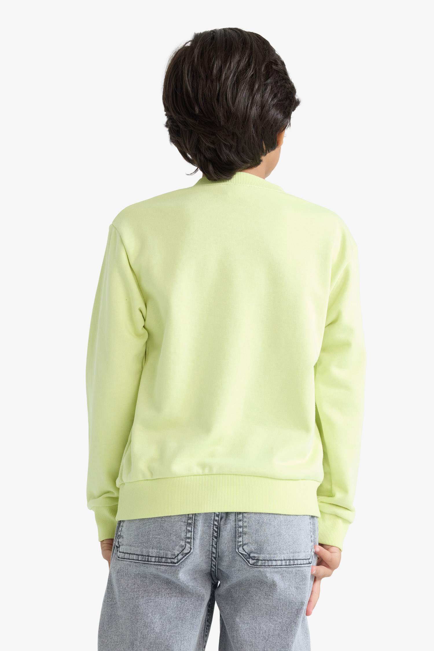 سويت شيرت أولادي مطبوع بياقة مستديرة