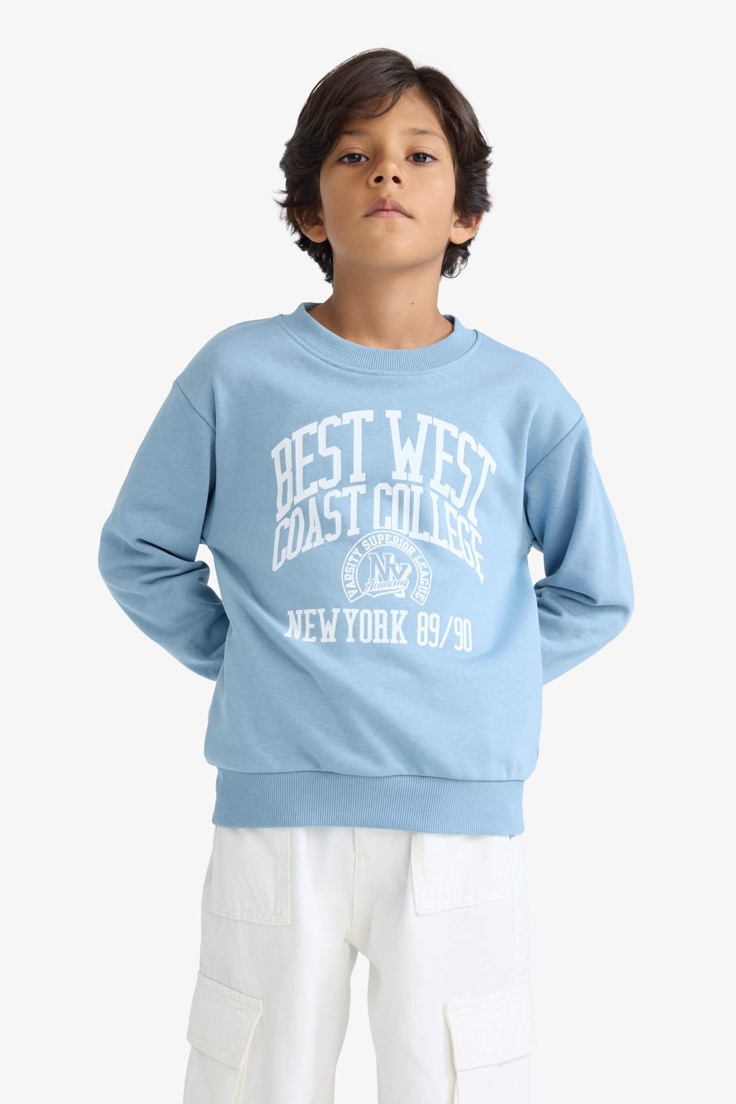 Sweatshirt imprimé à col rond pour garçon