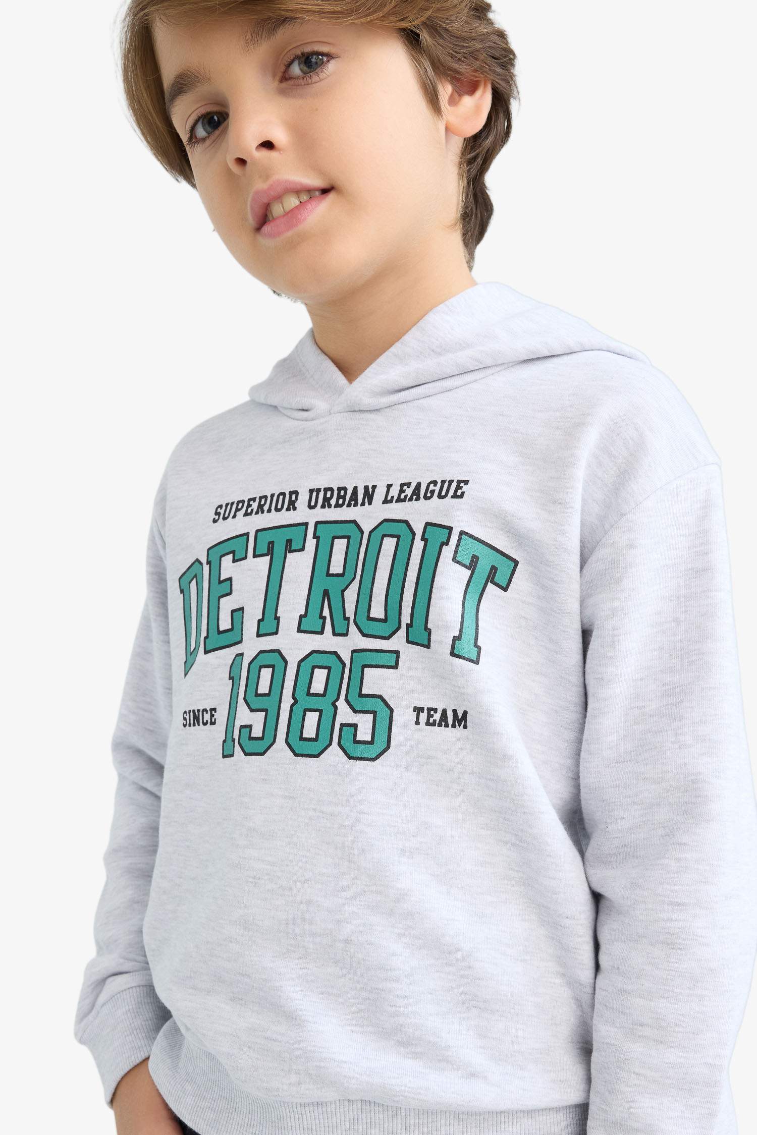 Erkek Çocuk Kapüşonlu Baskılı Sweatshirt