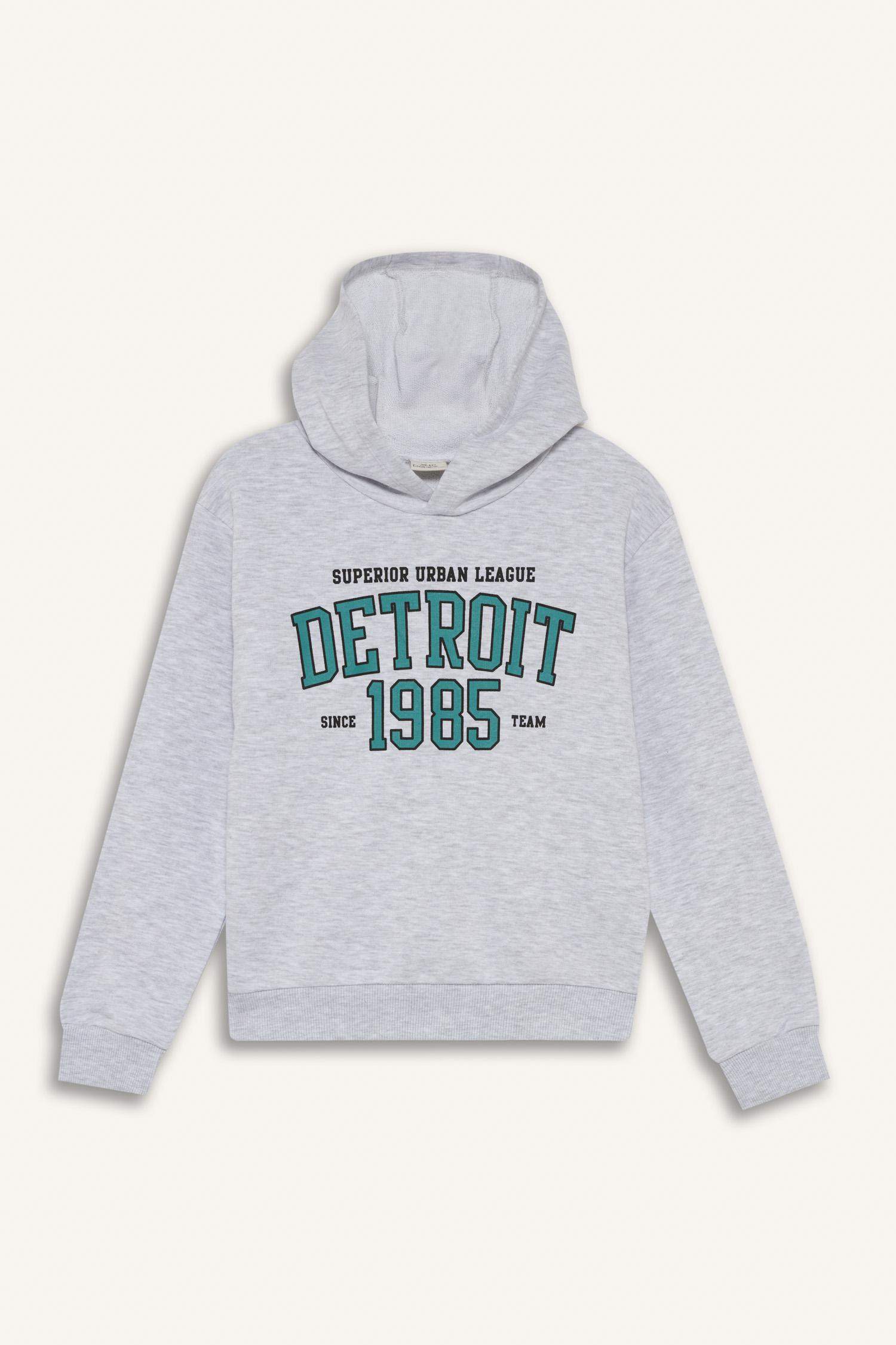 Erkek Çocuk Kapüşonlu Baskılı Sweatshirt