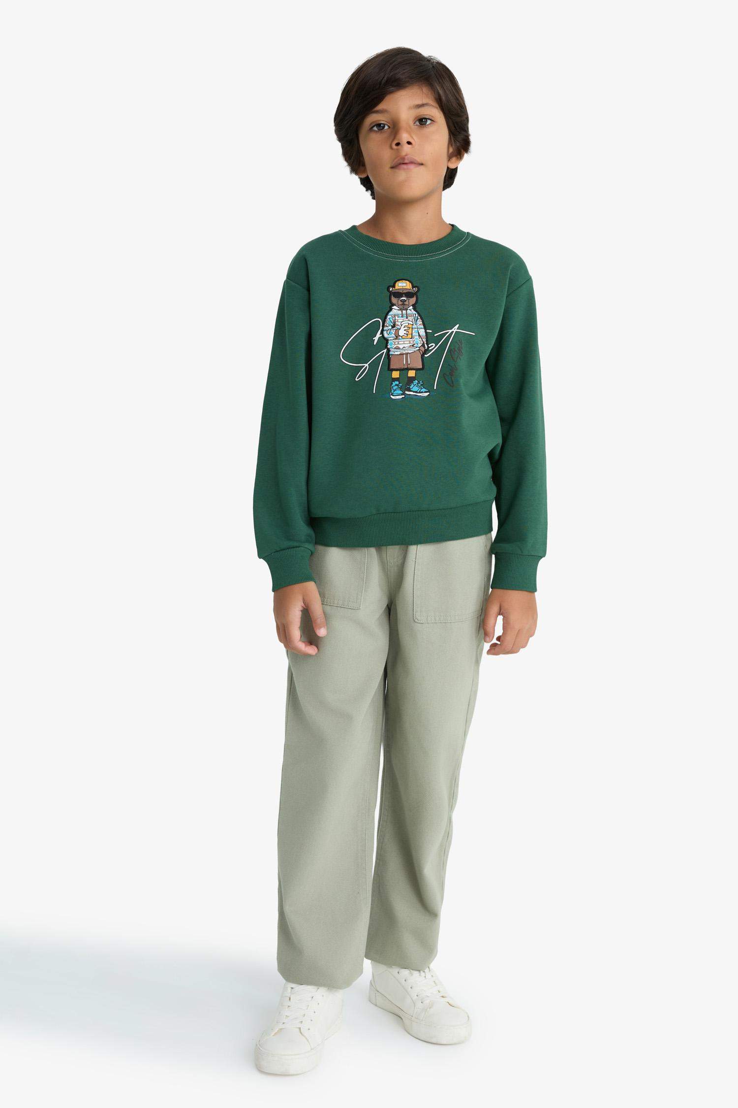 Sweatshirt imprimé à col rond pour garçon