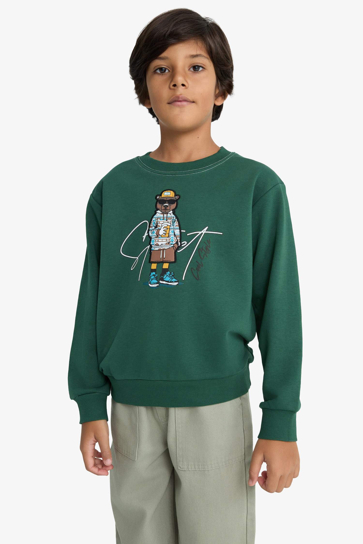 Sweatshirt imprimé à col rond pour garçon