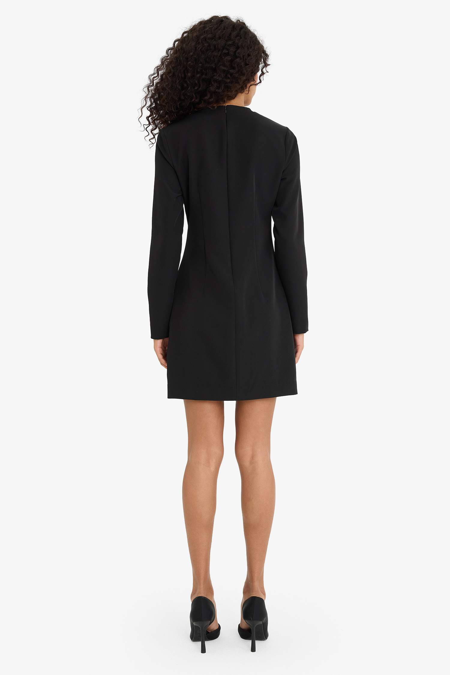 Robe à manches longues et col rond Coupe régulière