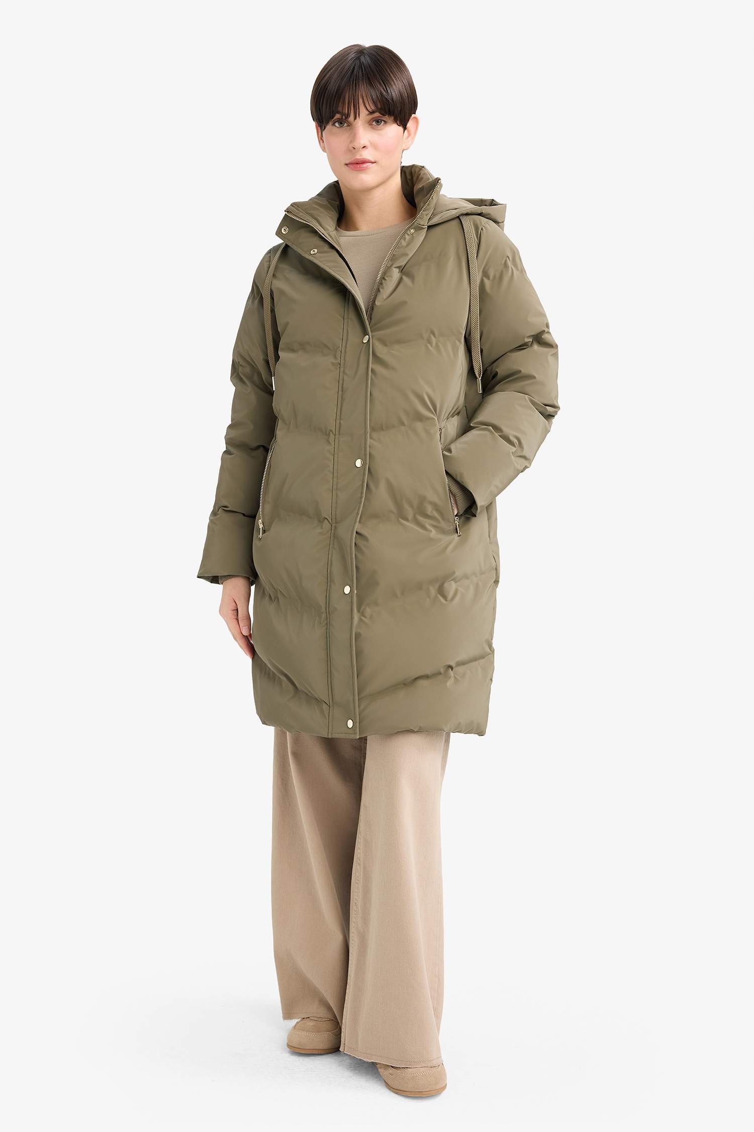 Regular Fit Kapüşonlu Fermuarlı Parka